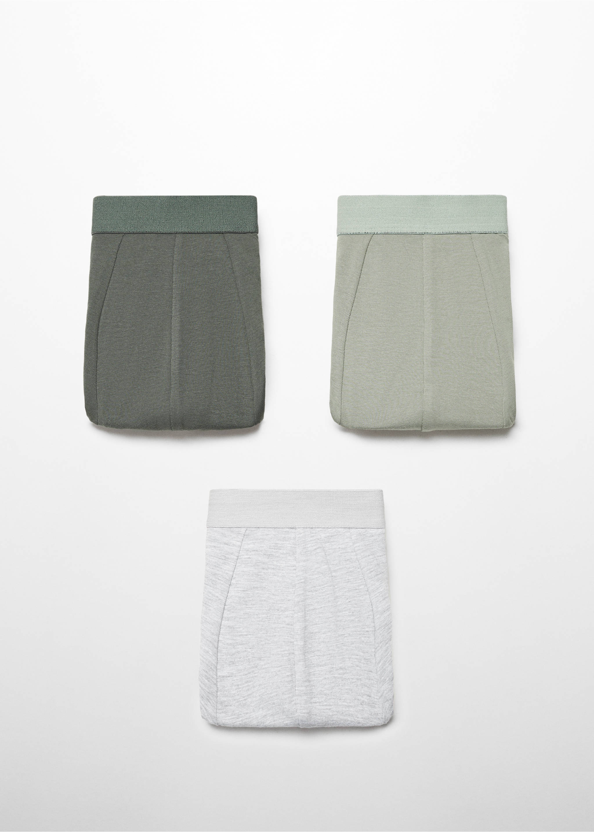 3-pack cotton boxers - Article without model, Khaki. Ref: 67000675-00.