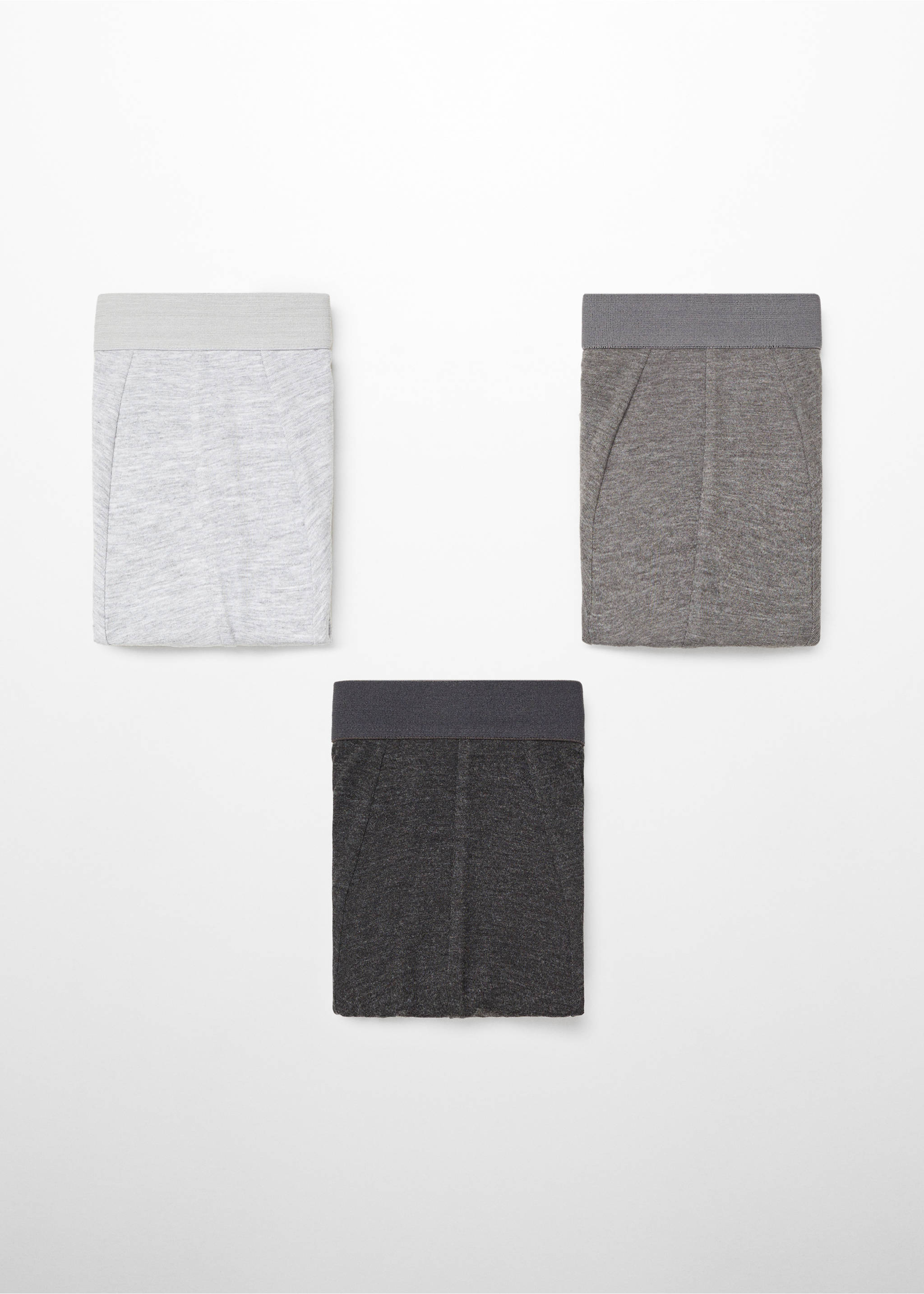 3-pack cotton boxers - Article without model, Grey. Ref: 67000676-00.