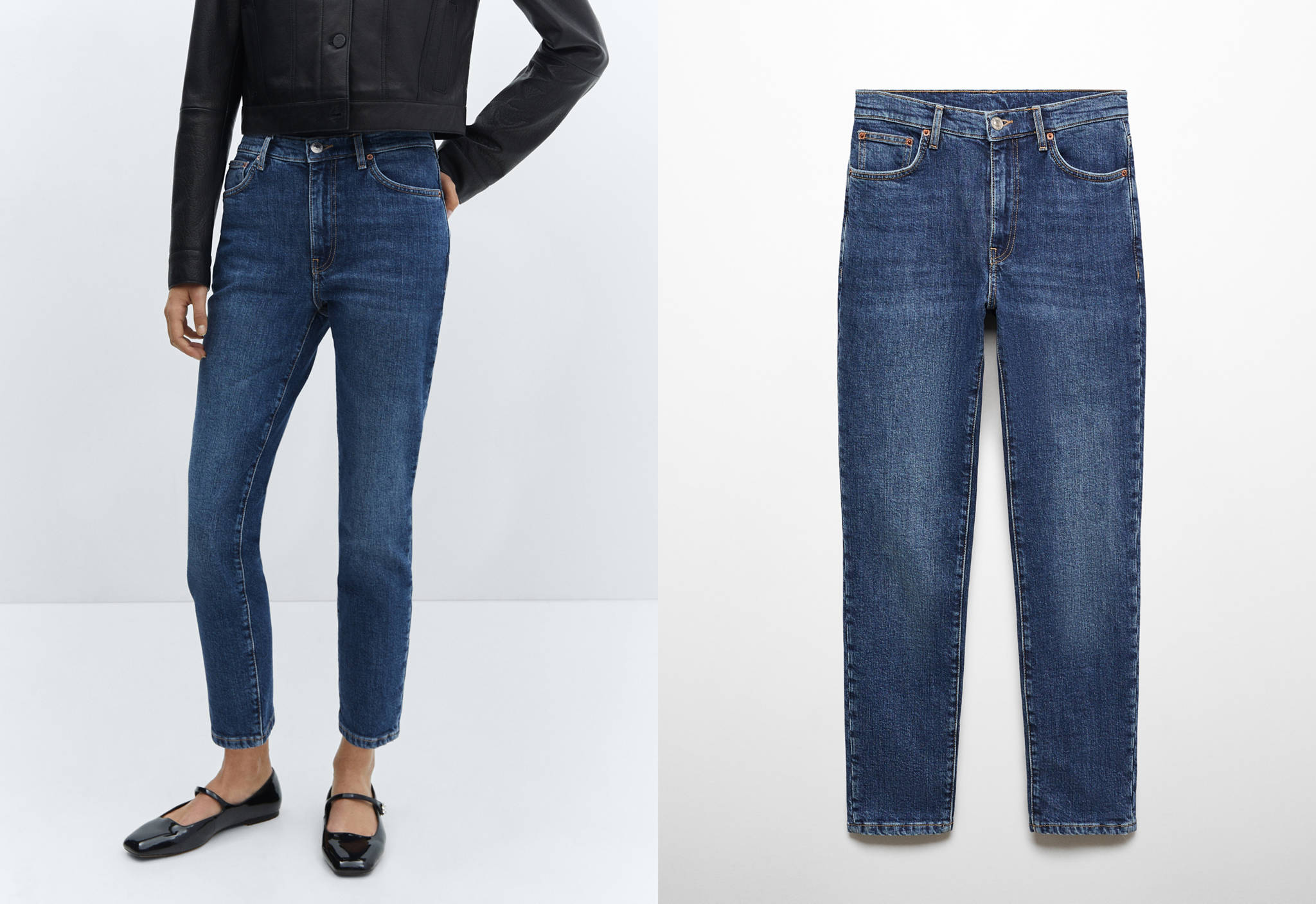 Claudia slim-fit cropped jeans - Panoramic plane