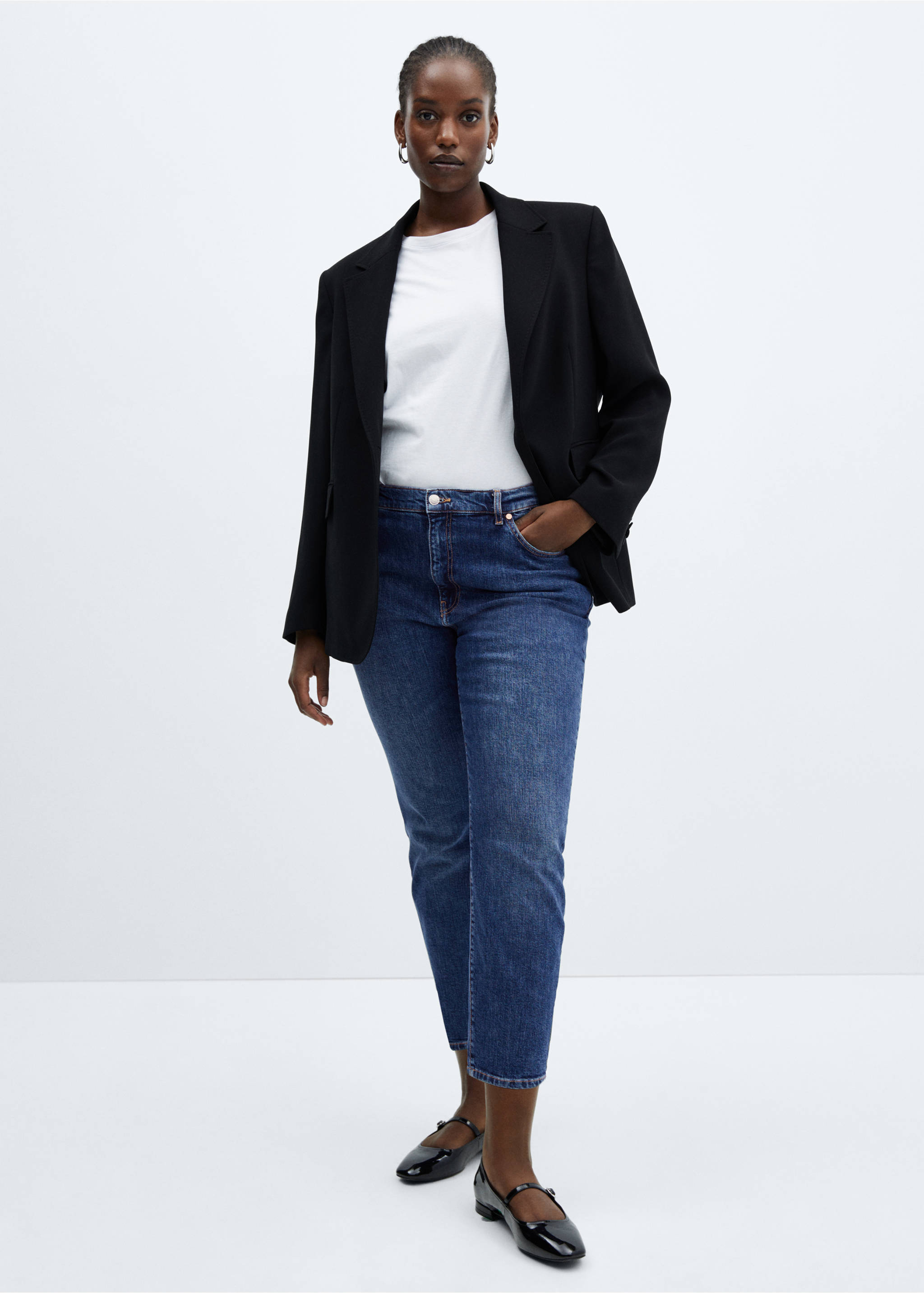 Claudia slim-fit cropped jeans - Details of the article 3, Dark Blue. Ref: 67000680-00.