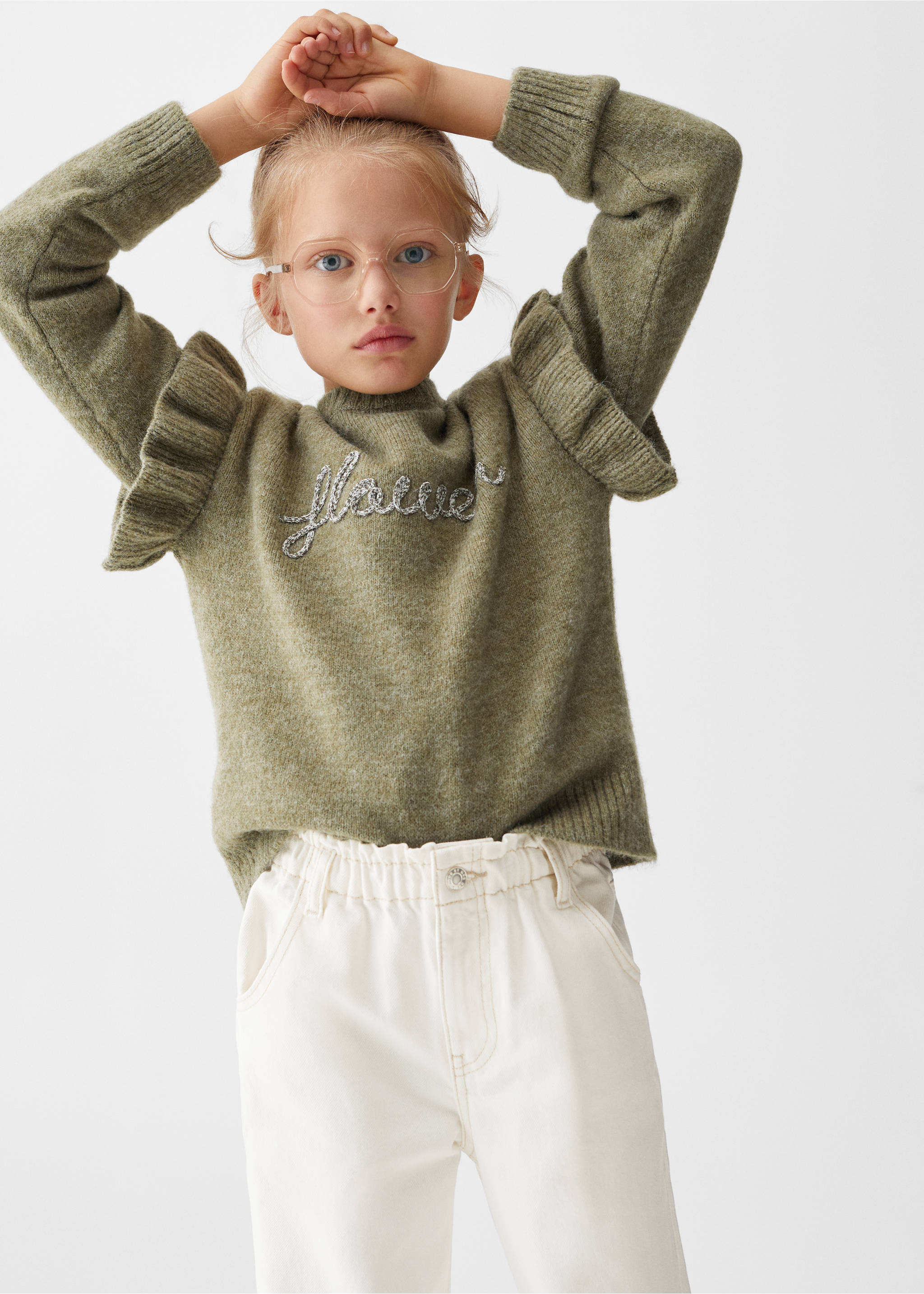 Džíny paperbag - Náhled ve středové rovině, Bílá. Ref: 67000684-00.