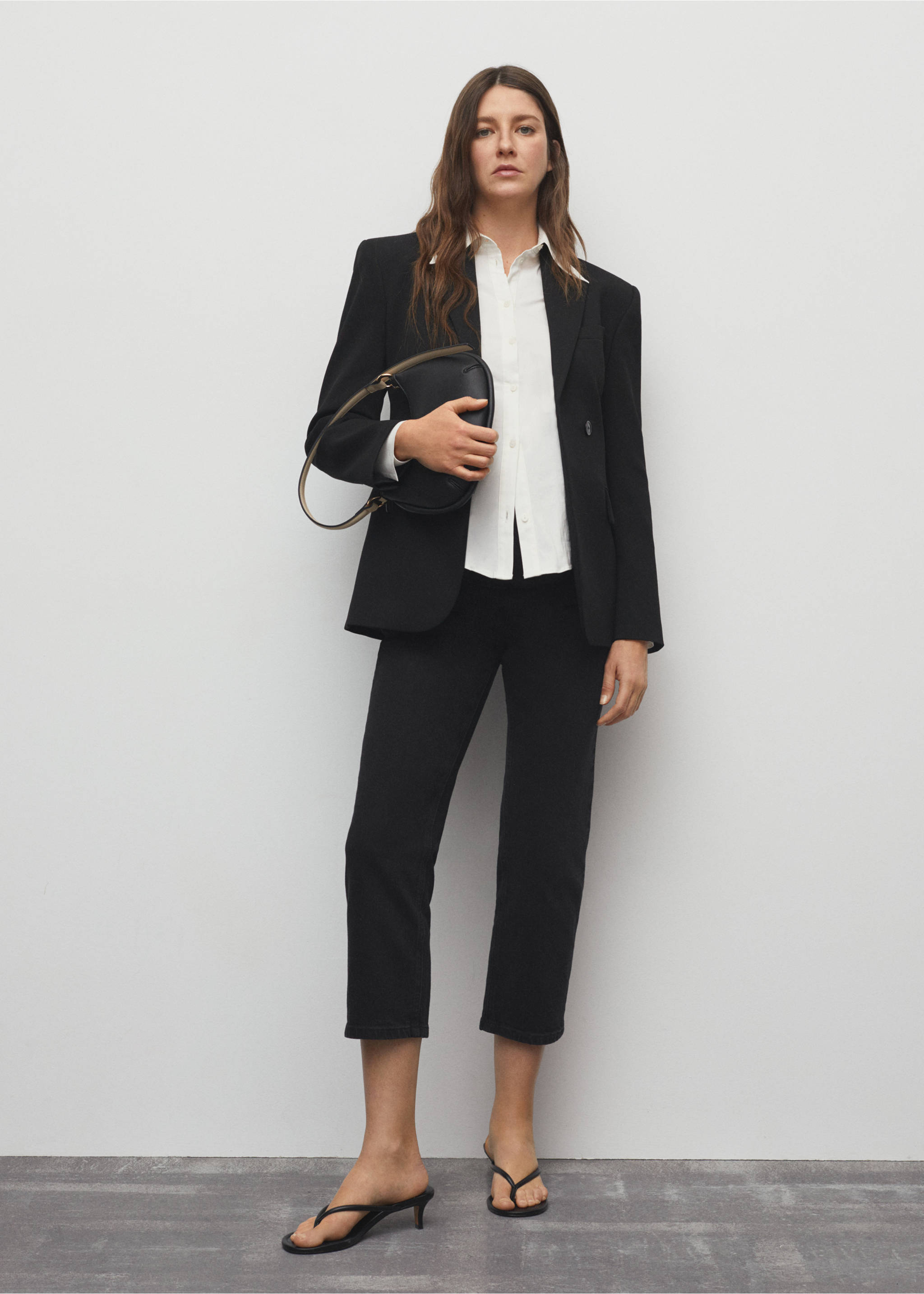 Maternity Straight Jeans - General plane, Black denim. Ref: 67000689-00.