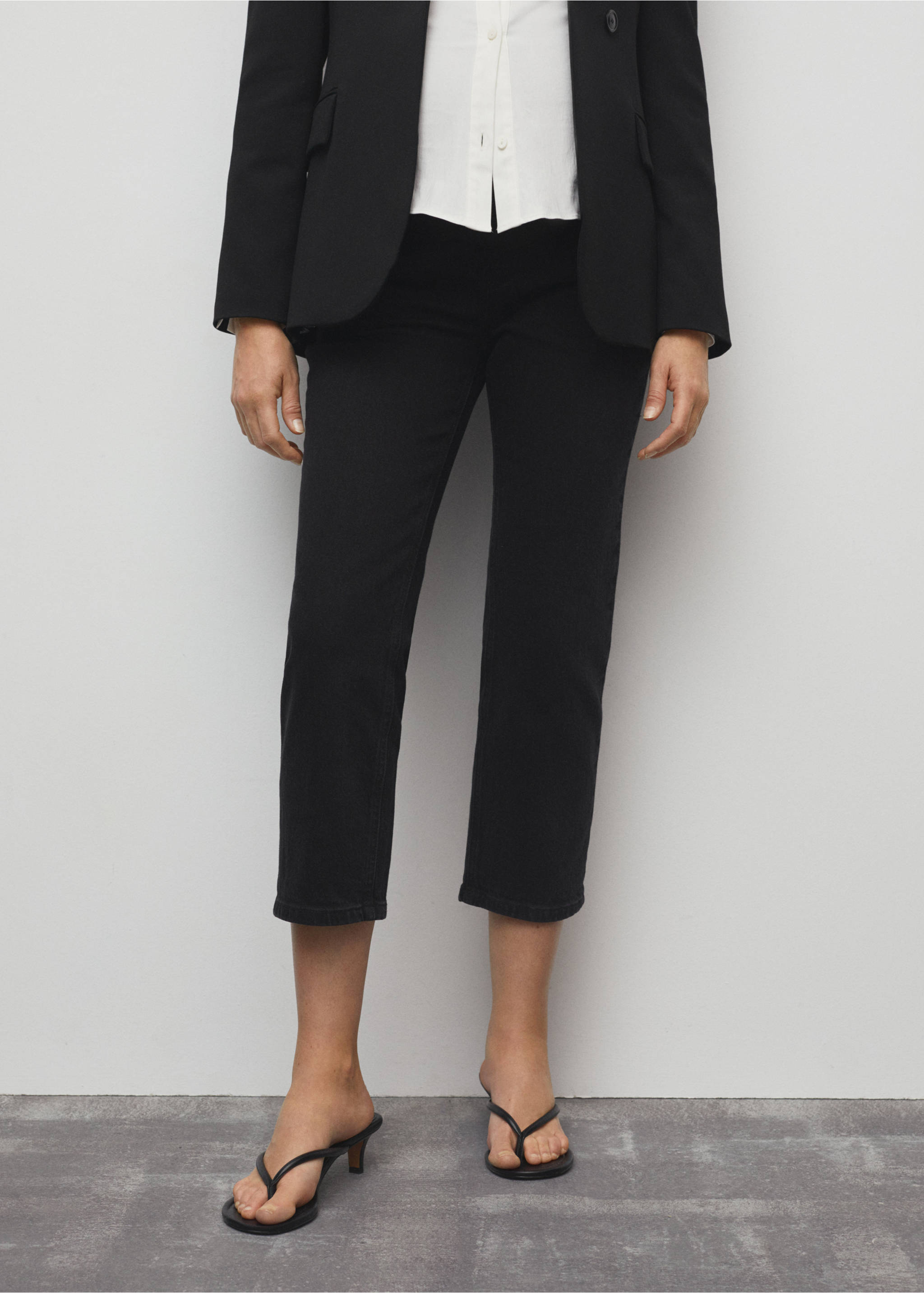 Maternity Straight Jeans - Medium plane, Black denim. Ref: 67000689-00.