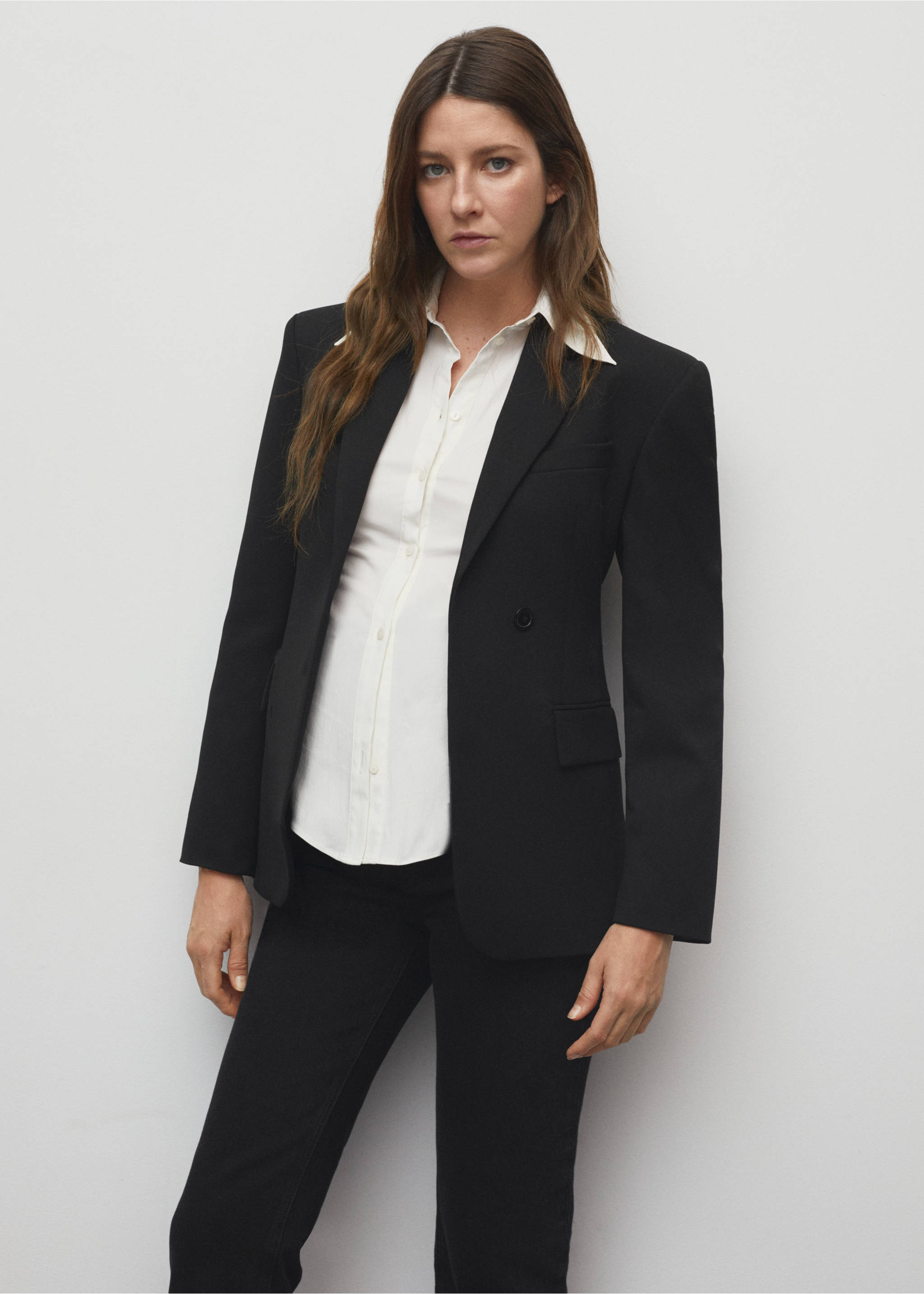 Maternity Straight Jeans - Details of the article 1, Black denim. Ref: 67000689-00.