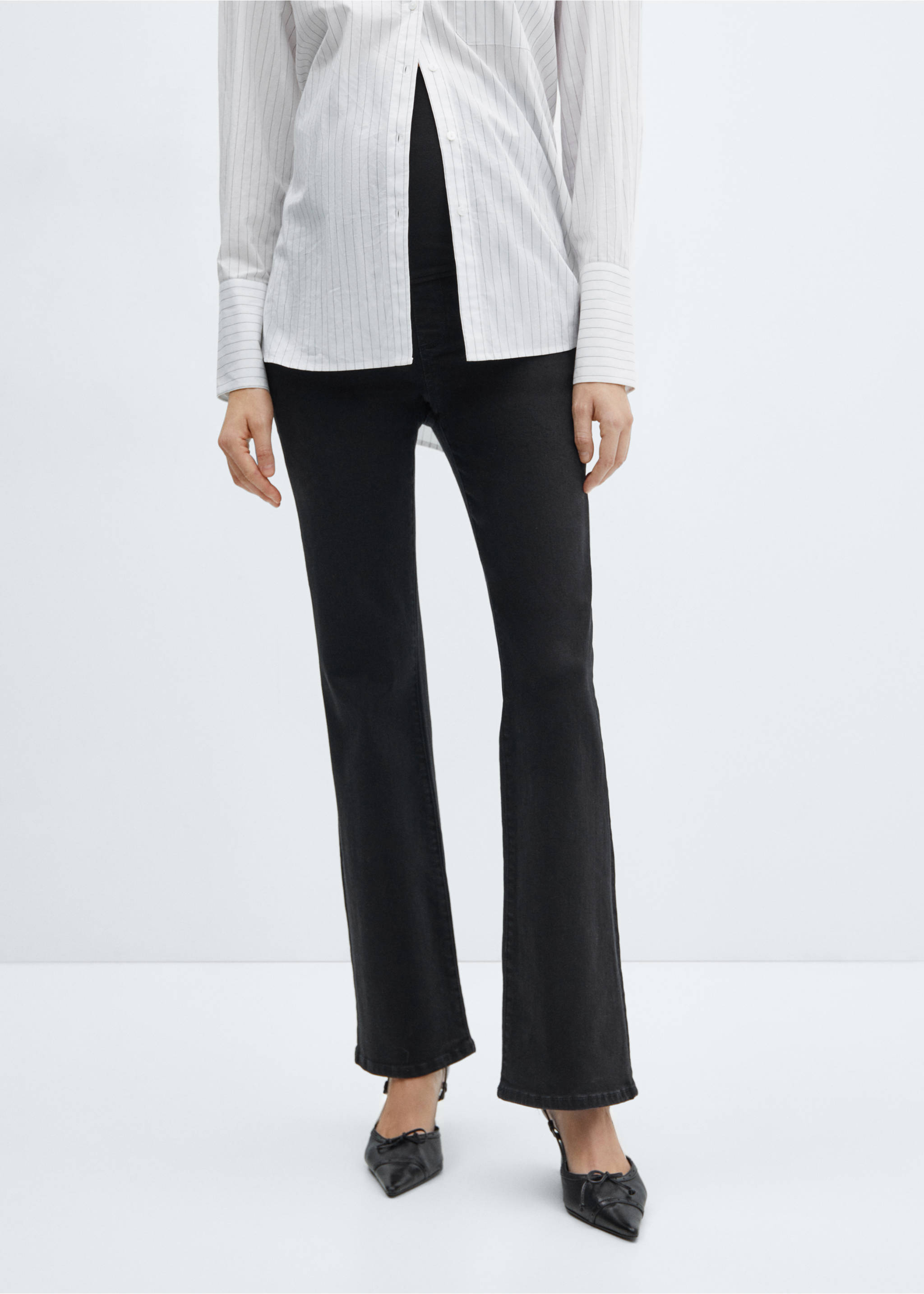 Maternity flared jeans - Medium plane, Black denim. Ref: 67000690-00.