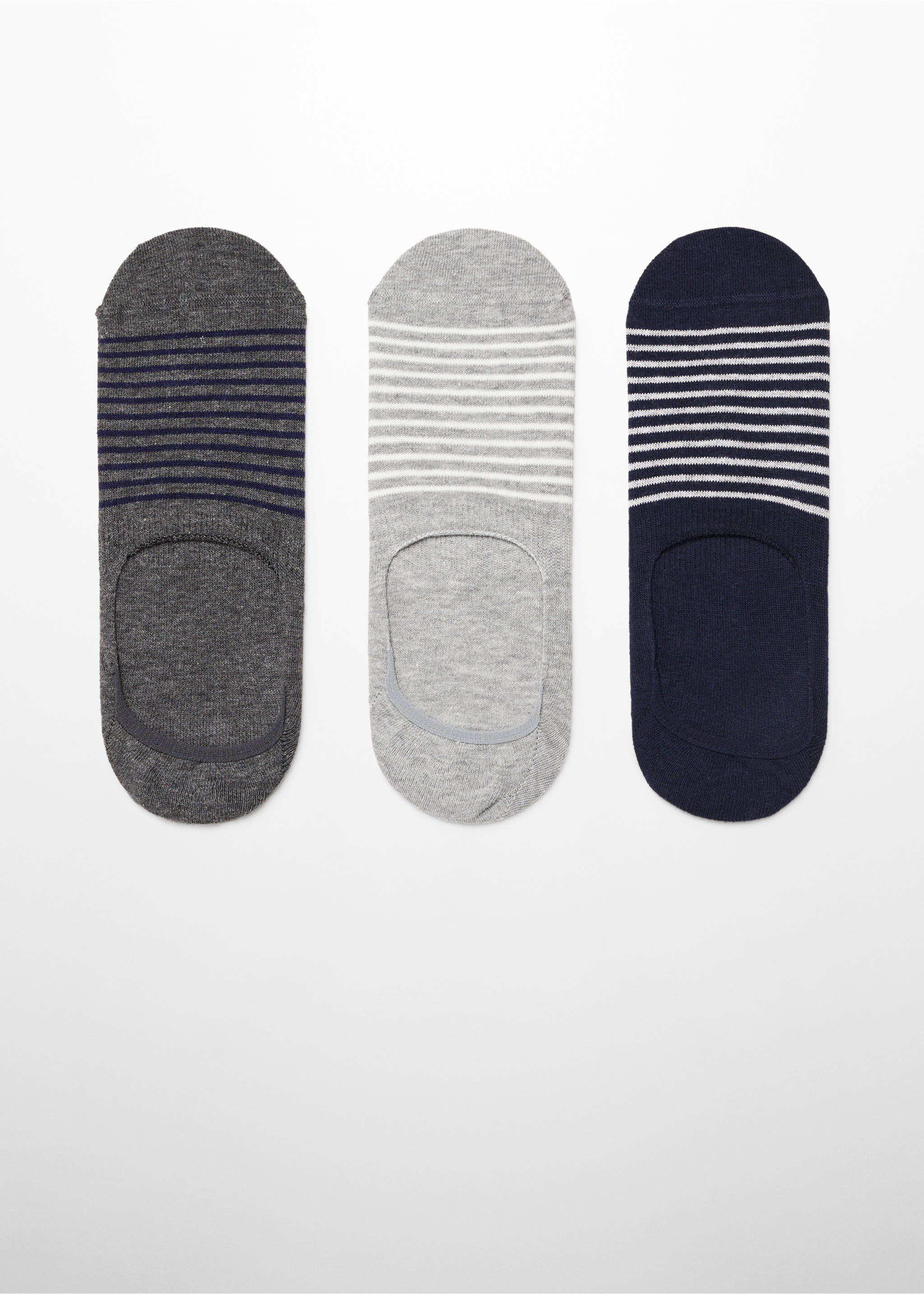 3-pack of striped design socks - Article without model, Grey. Ref: 67000698-00.