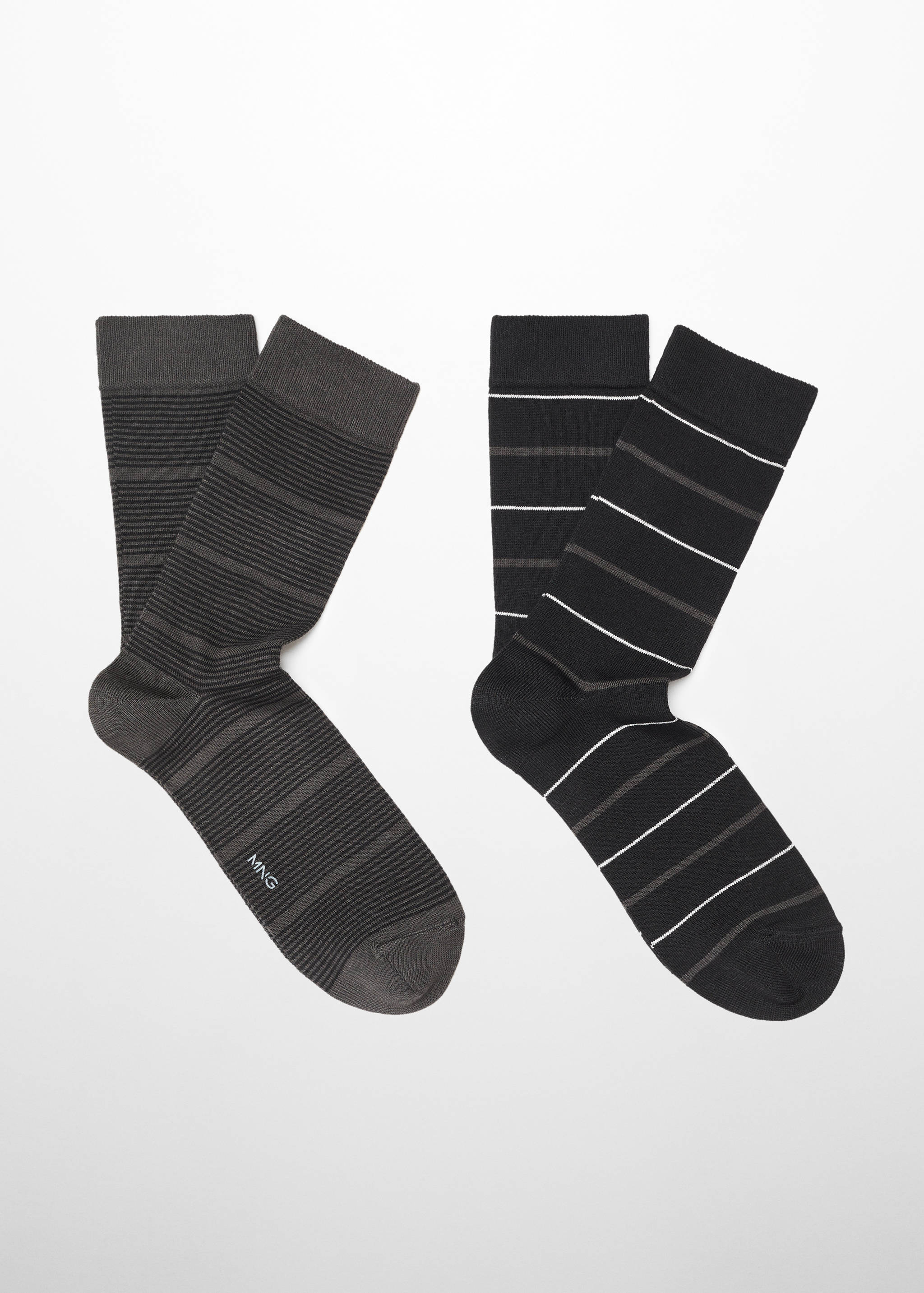 Lot 2 paires de chaussettes coton rayures - Article sans modèle