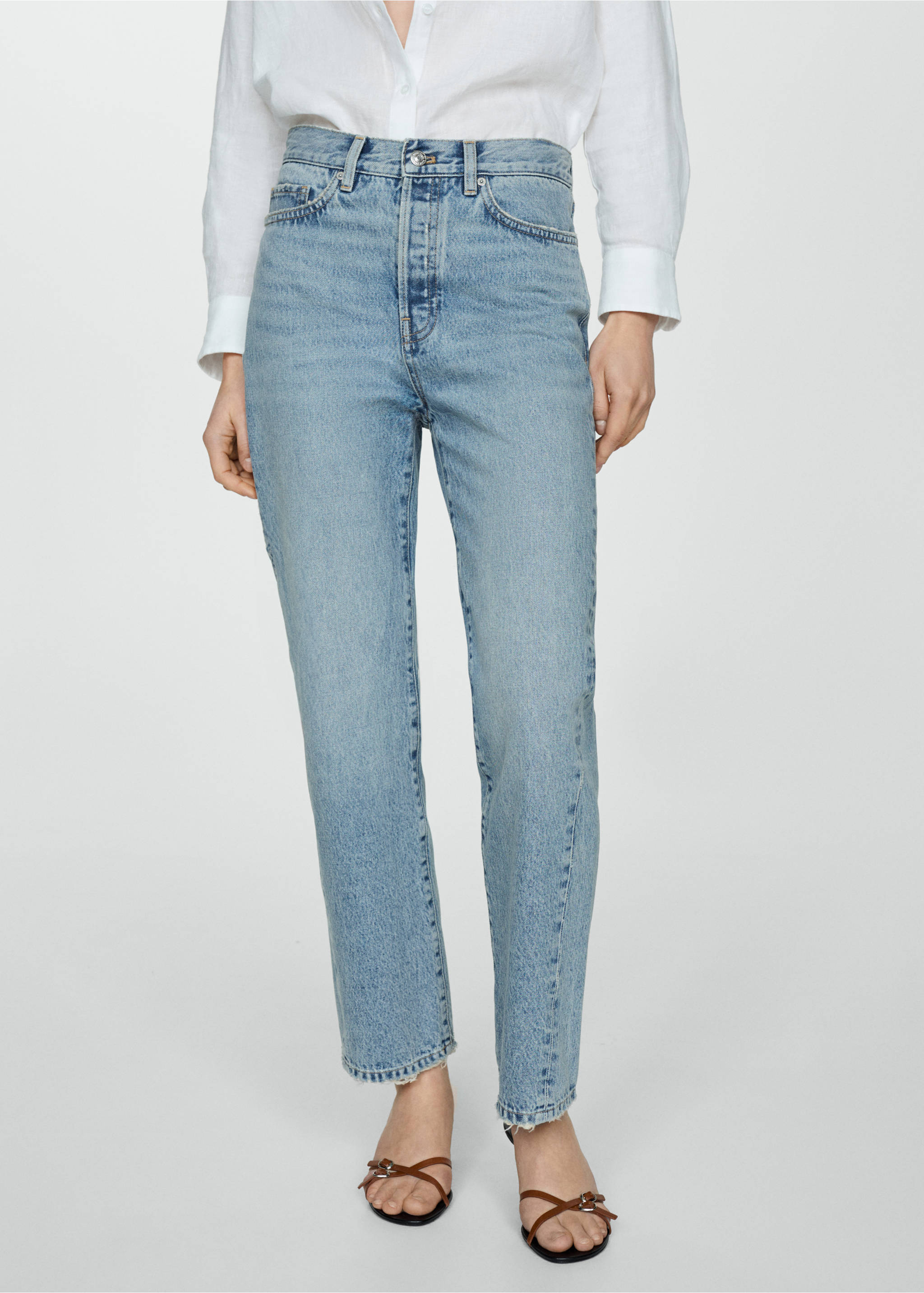 Straight jeans with forward seams - Medium plane, Medium Blue. Ref: 67001012-00.