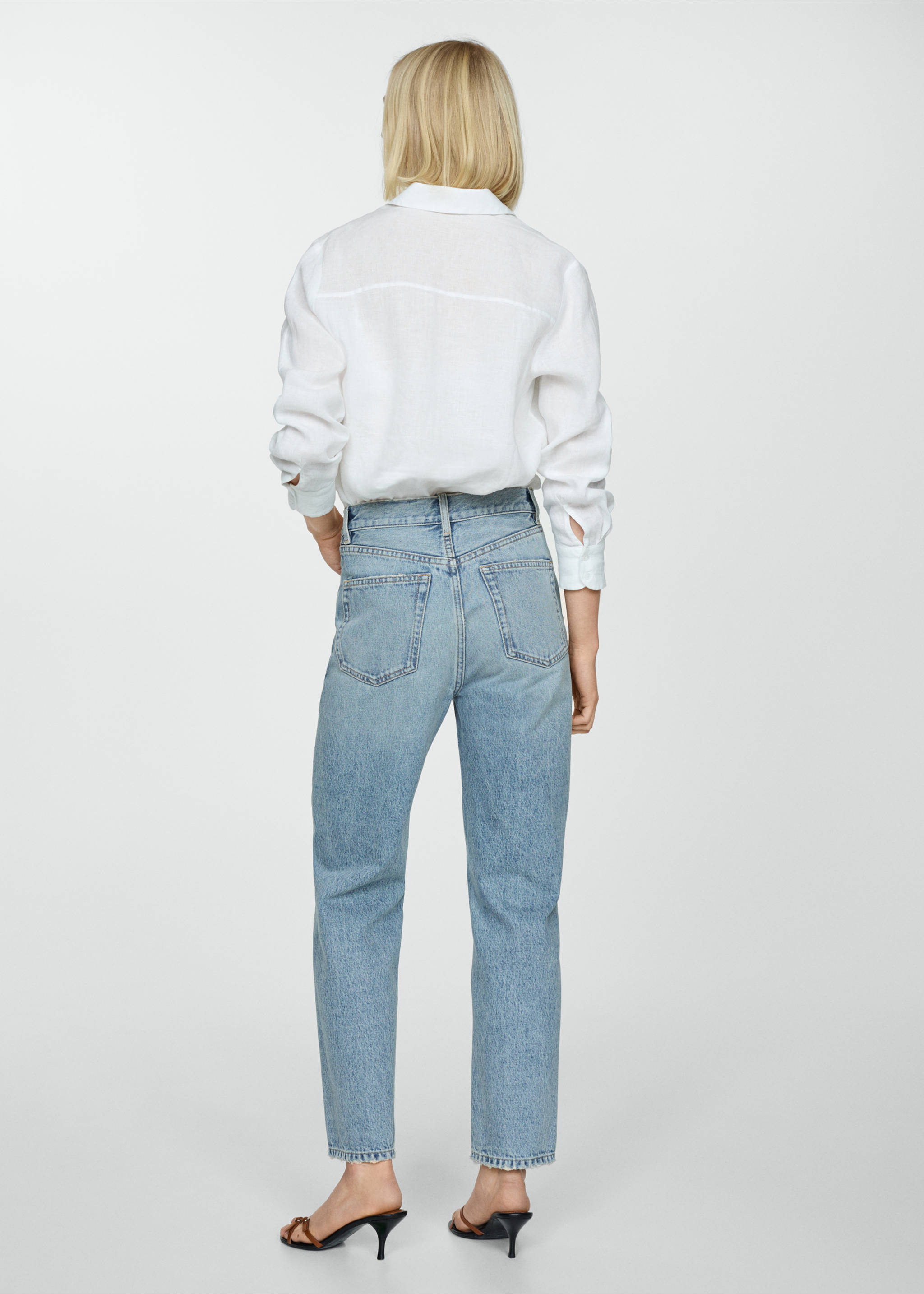 Straight jeans with forward seams - Reverse of the article, Medium Blue. Ref: 67001012-00.