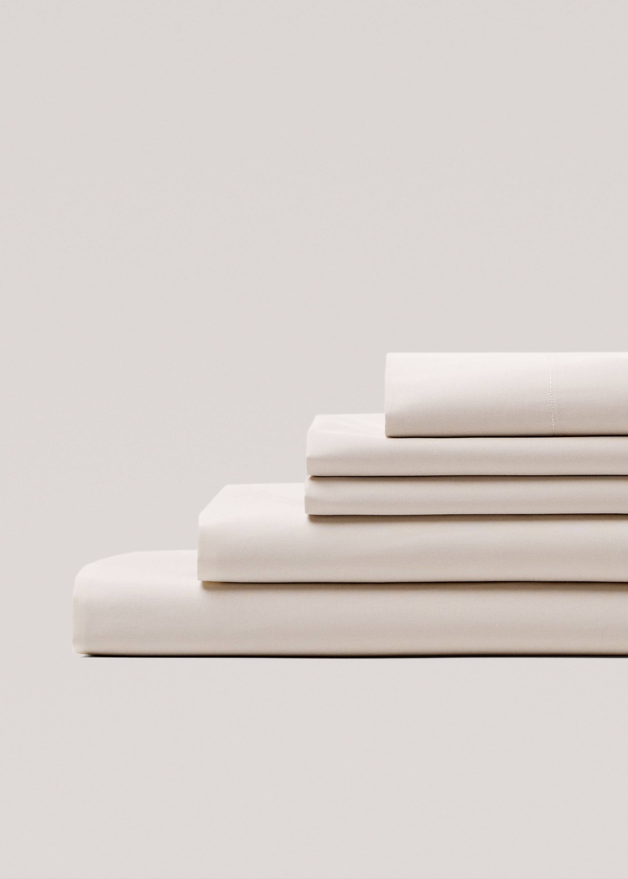 Percale cotton fitted sheet 300 threads for queen bed - Details of the article 2