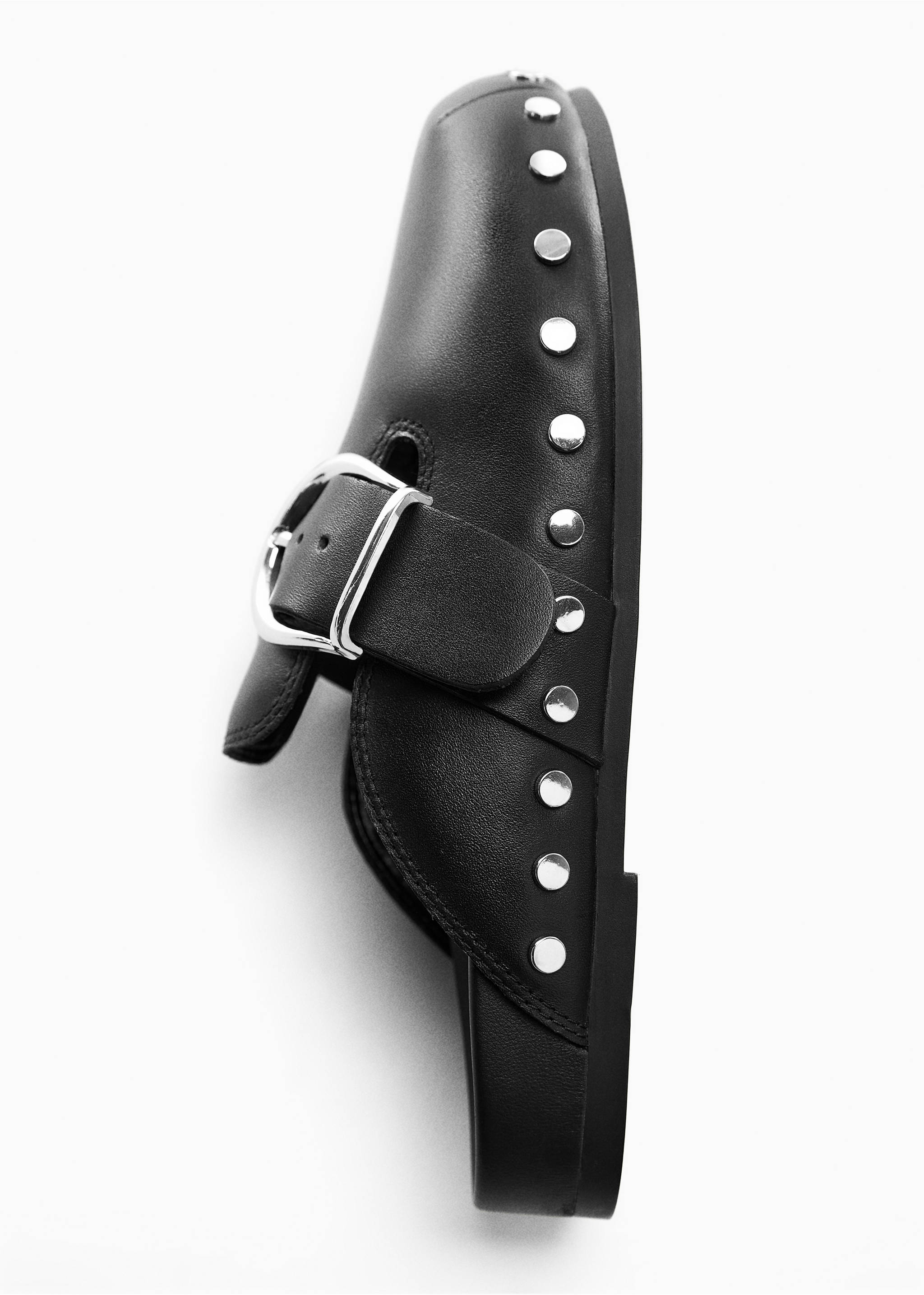 Studded leather clog - Details of the article 5, Black. Ref: 67002532-00.