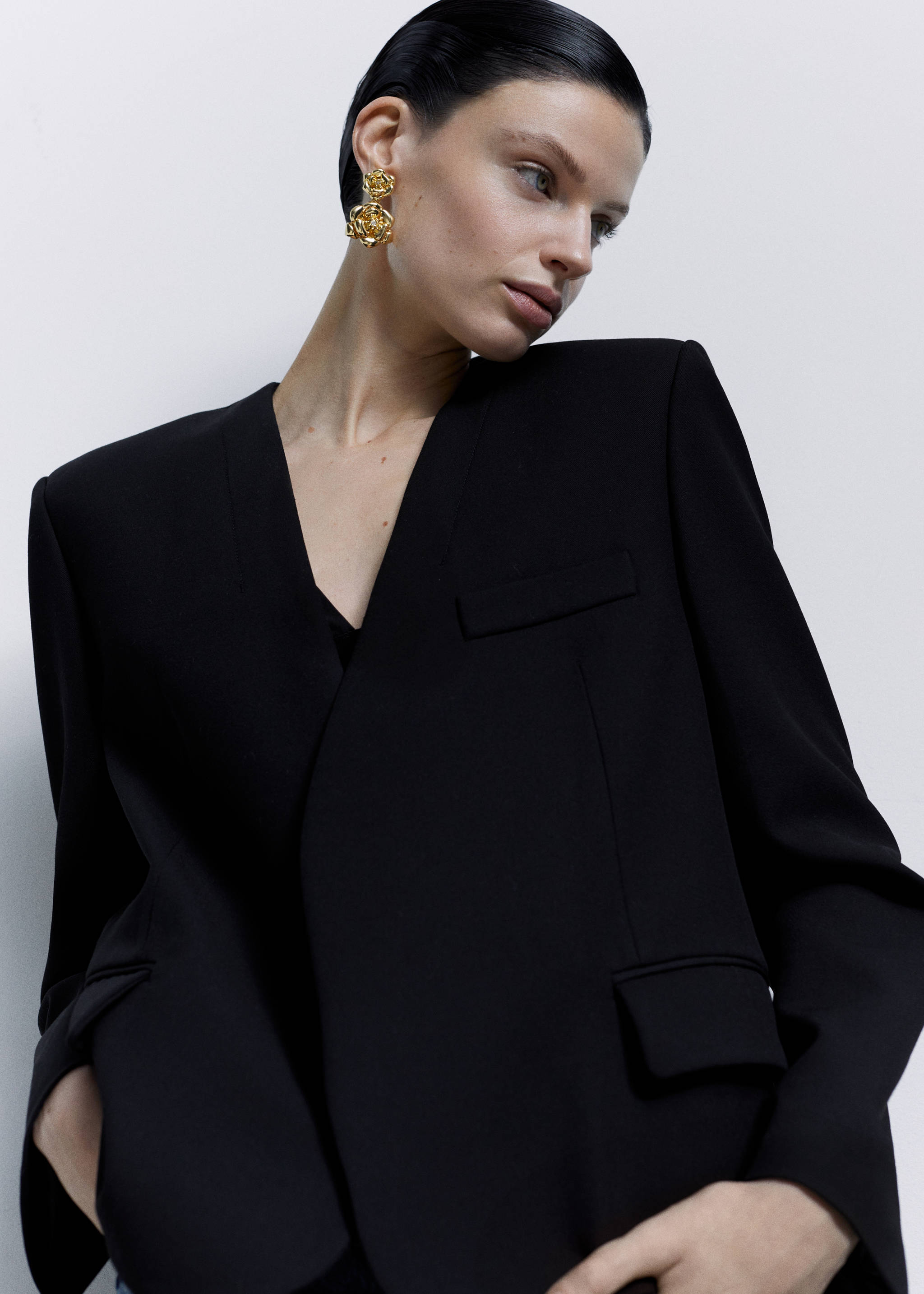 Boucles d'oreilles fleur cristal - Plan général, Or. Ref: 67002538-00.