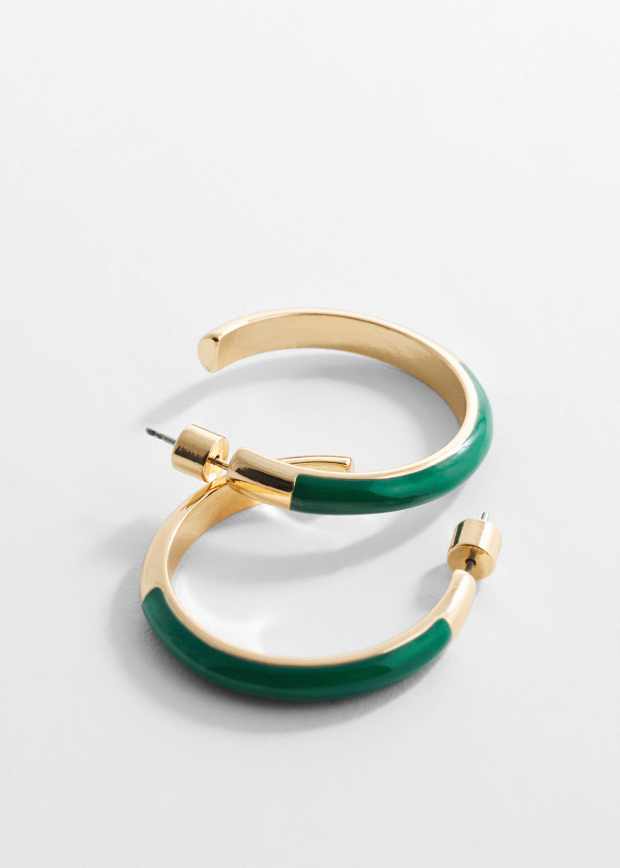 Two-tone hoop earrings - Medium plane