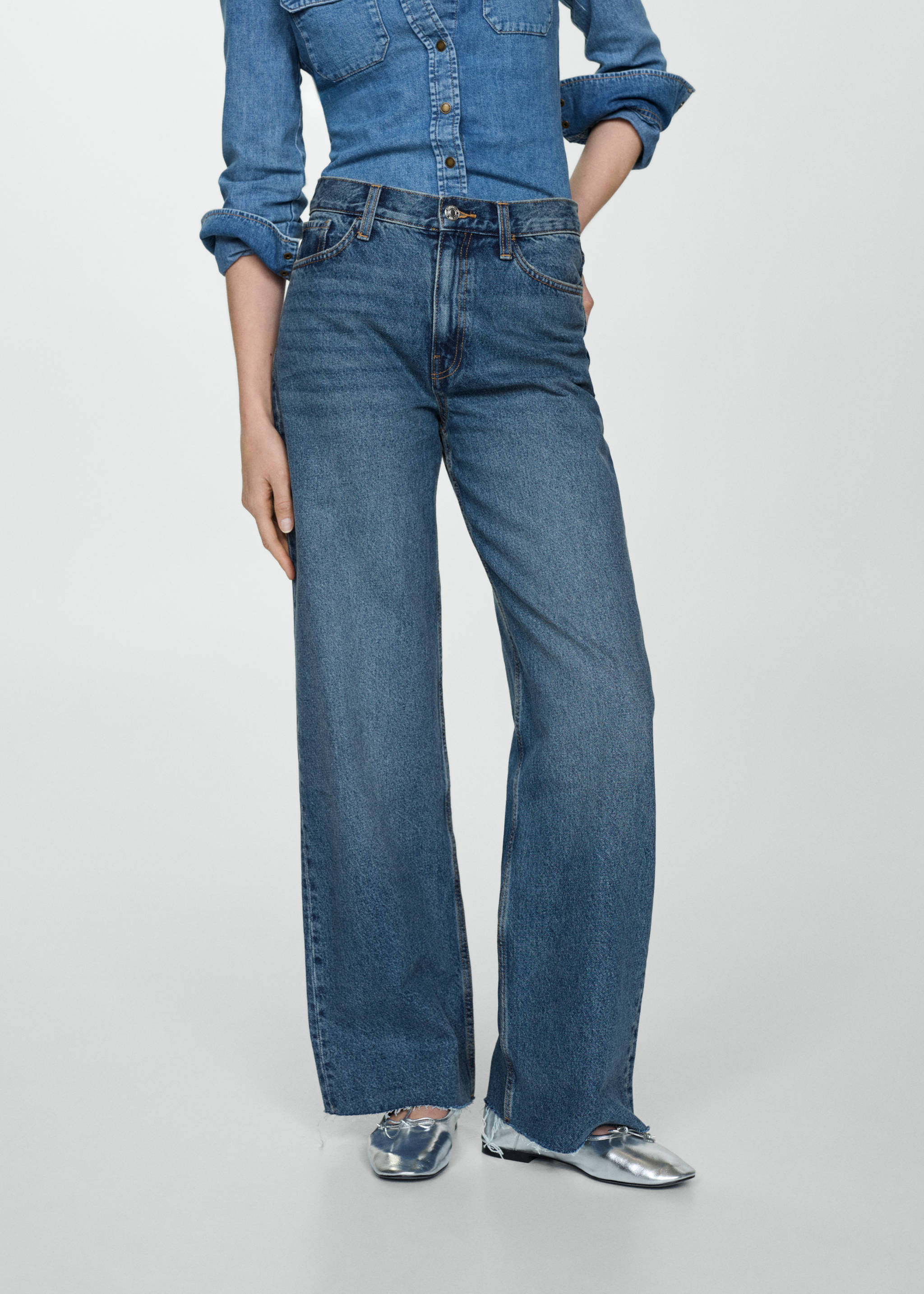 High-waisted wideleg jeans - Medium plane
