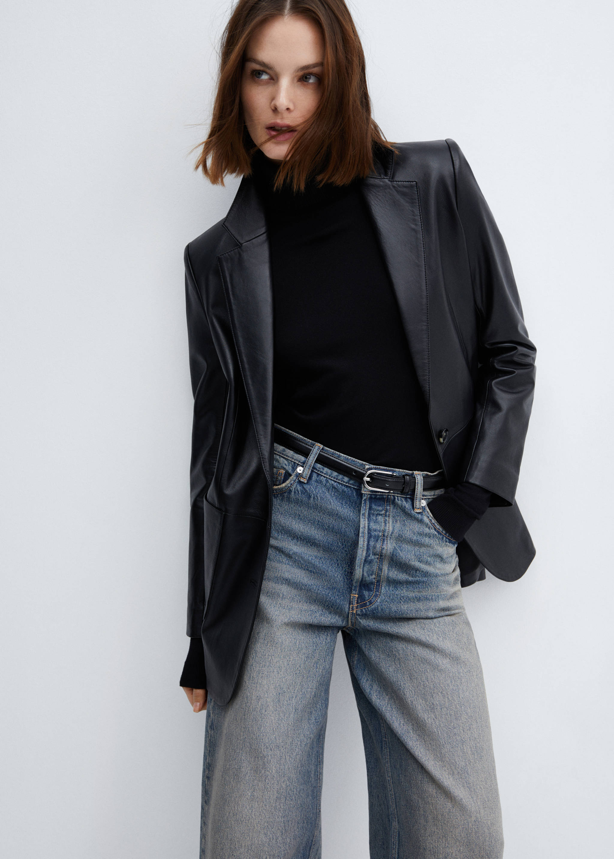 Loose mid-rise wide leg jeans - Details of the article 2