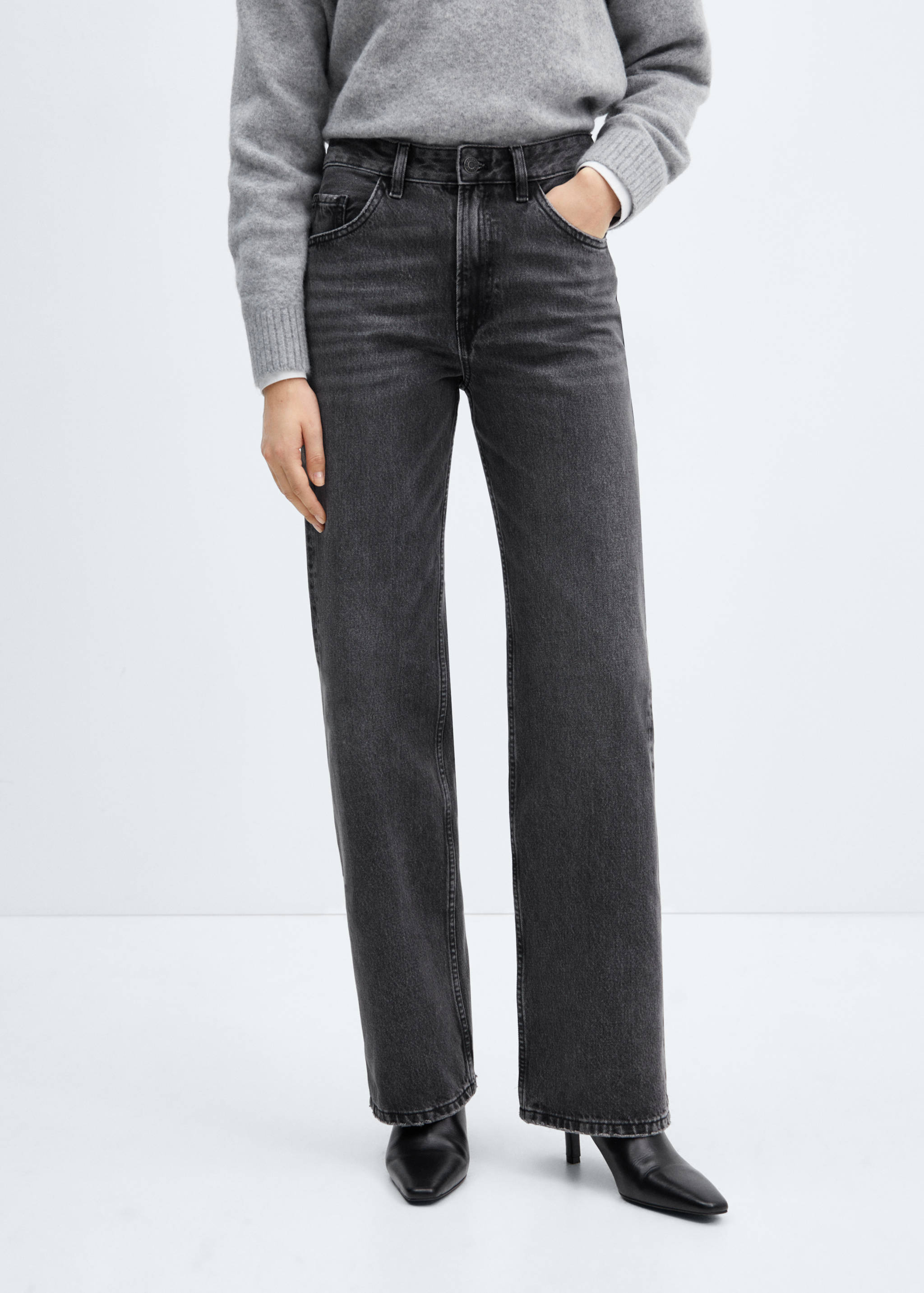 Mid-rise straight jeans - Medium plane