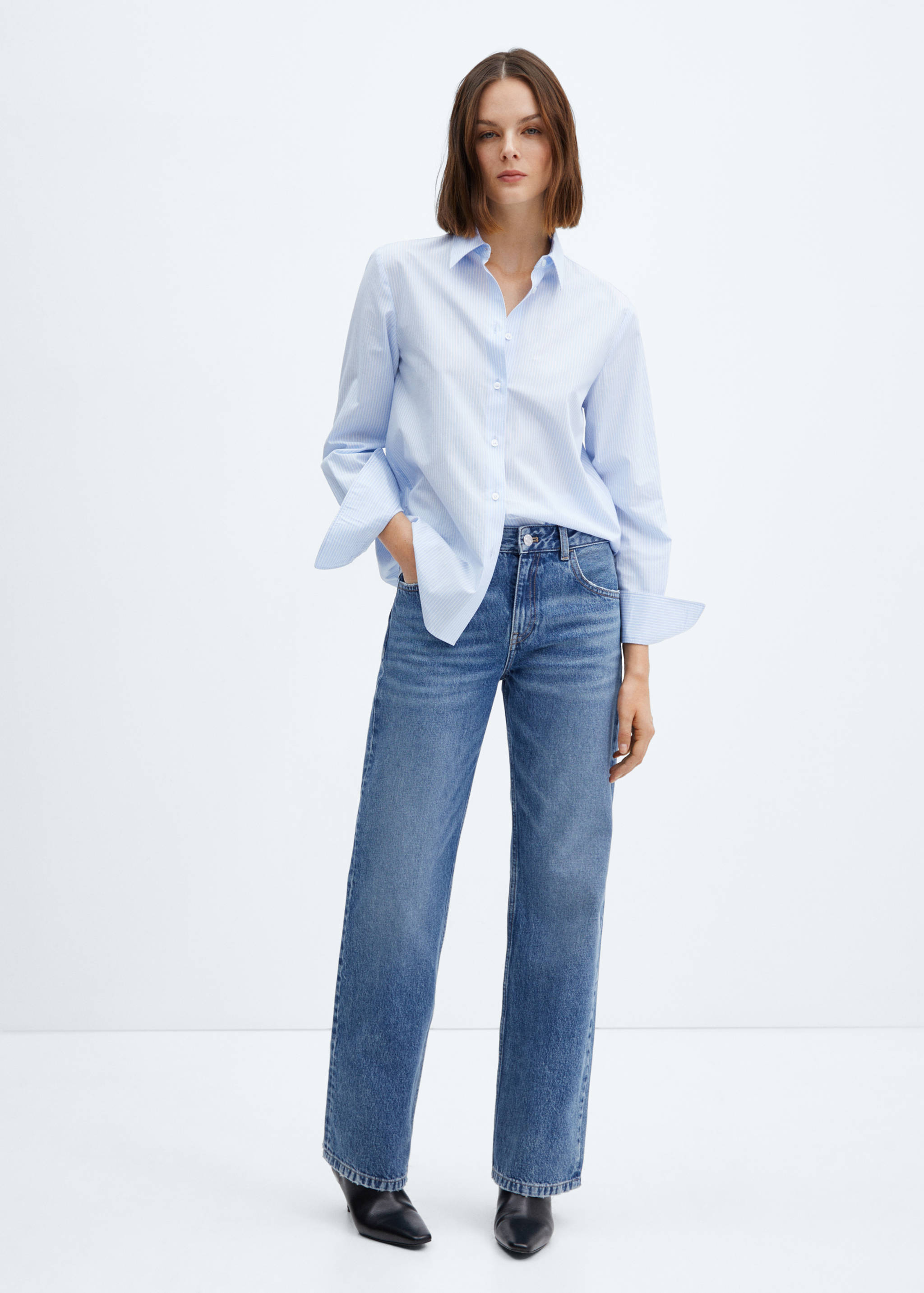 Mid-rise straight jeans - General plane