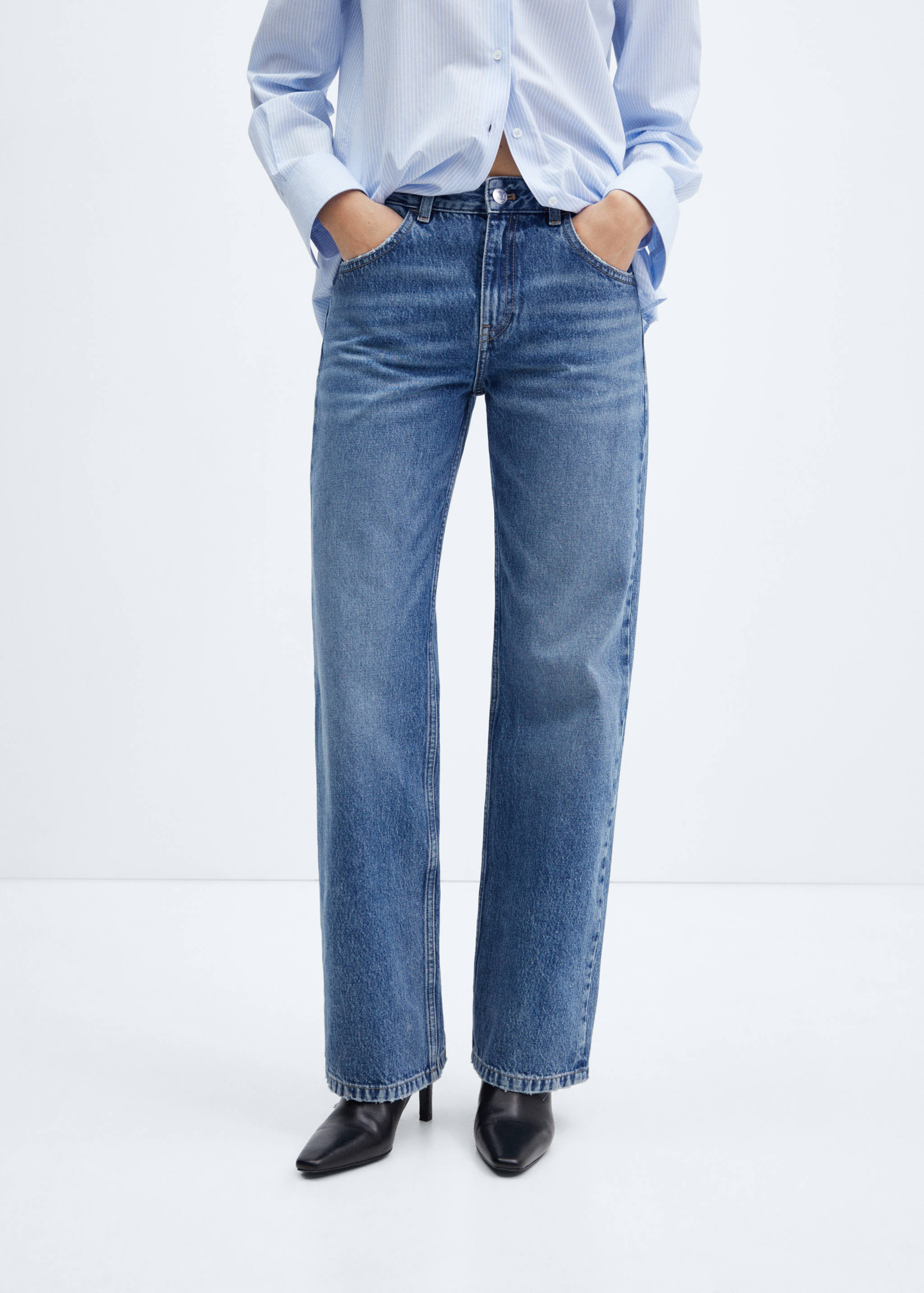 Mid-rise straight jeans - Medium plane