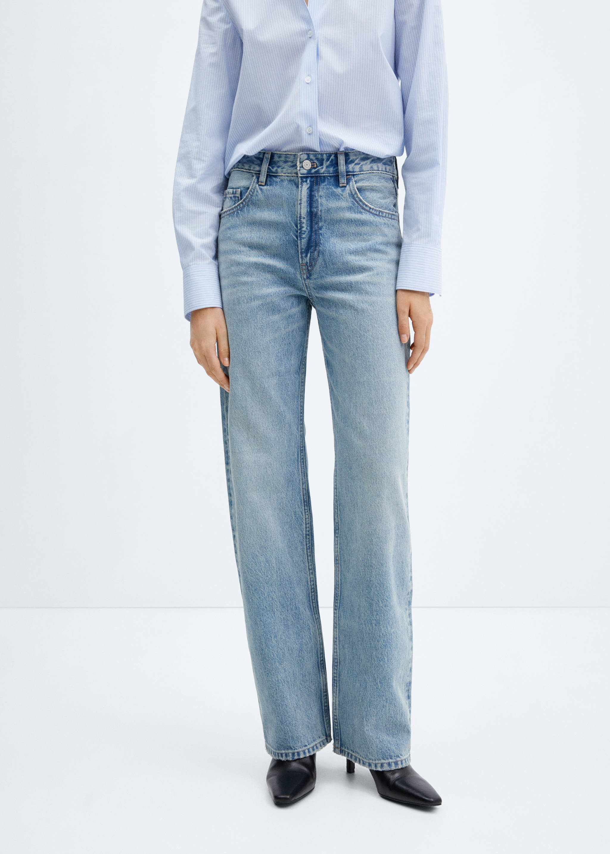 Mid-rise straight jeans - Medium plane