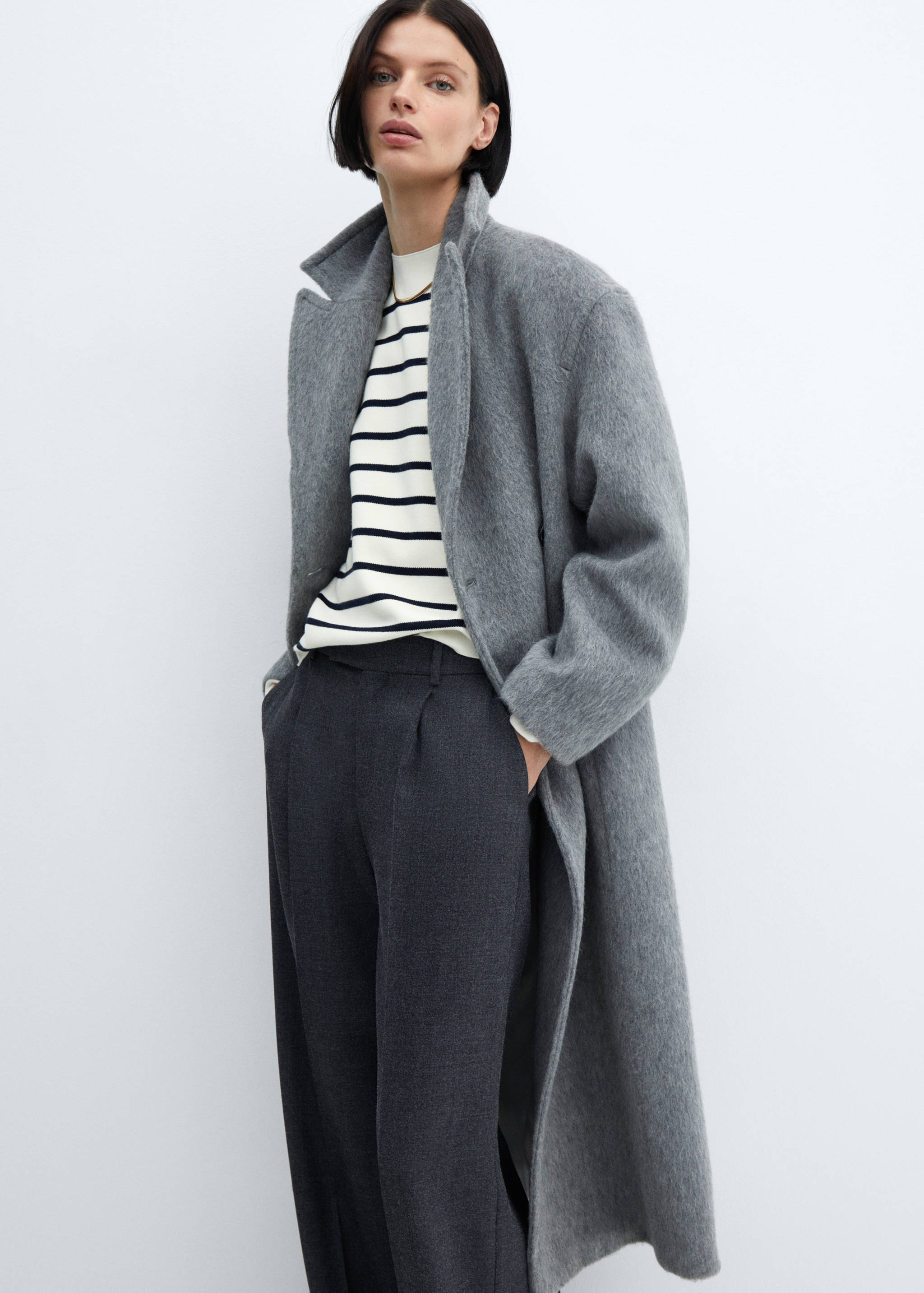 Striped sweater with perkins neck - Details of the article 2