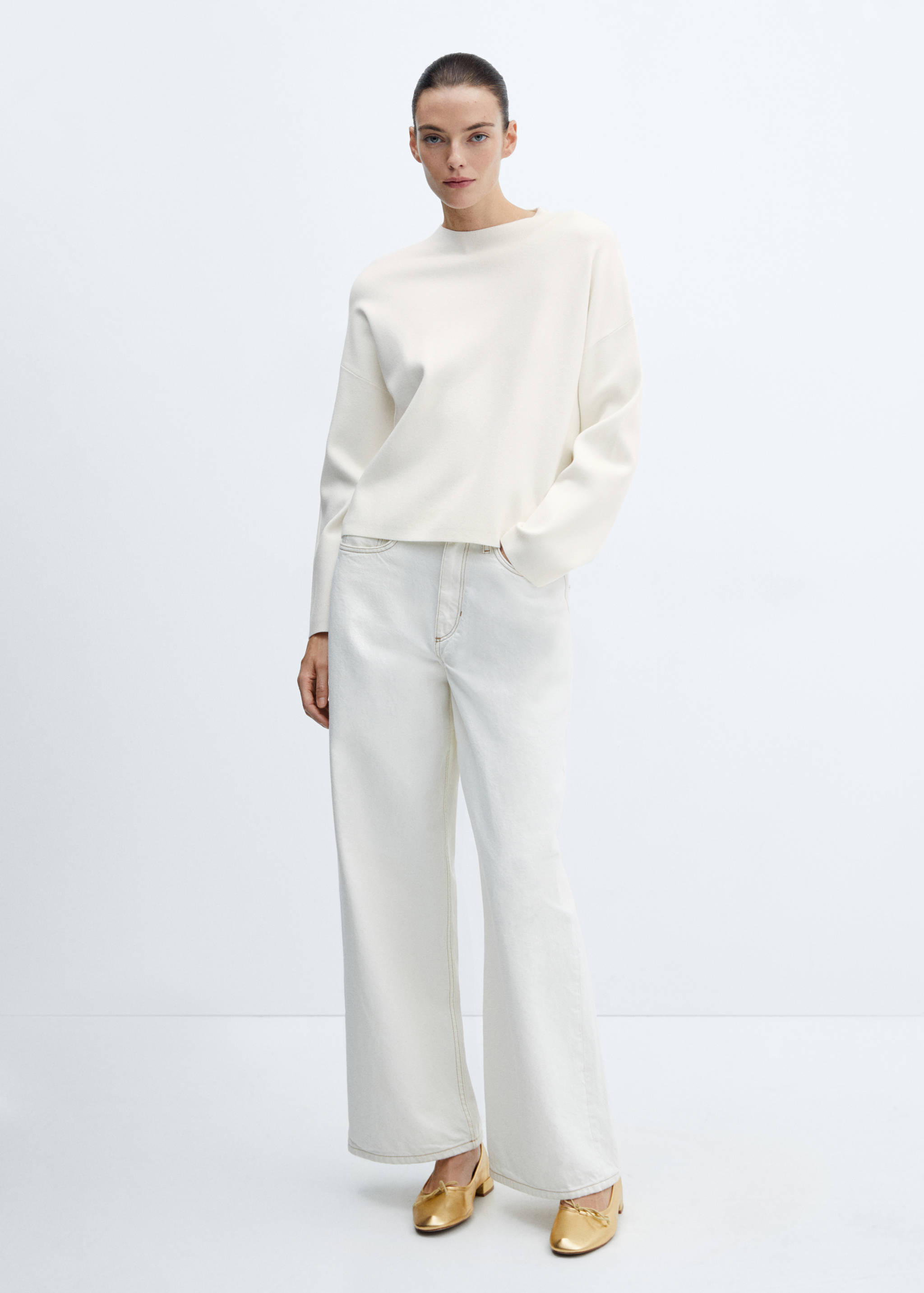 Strickpullover mit halbhohem Kragen - Allgemeine Ansicht