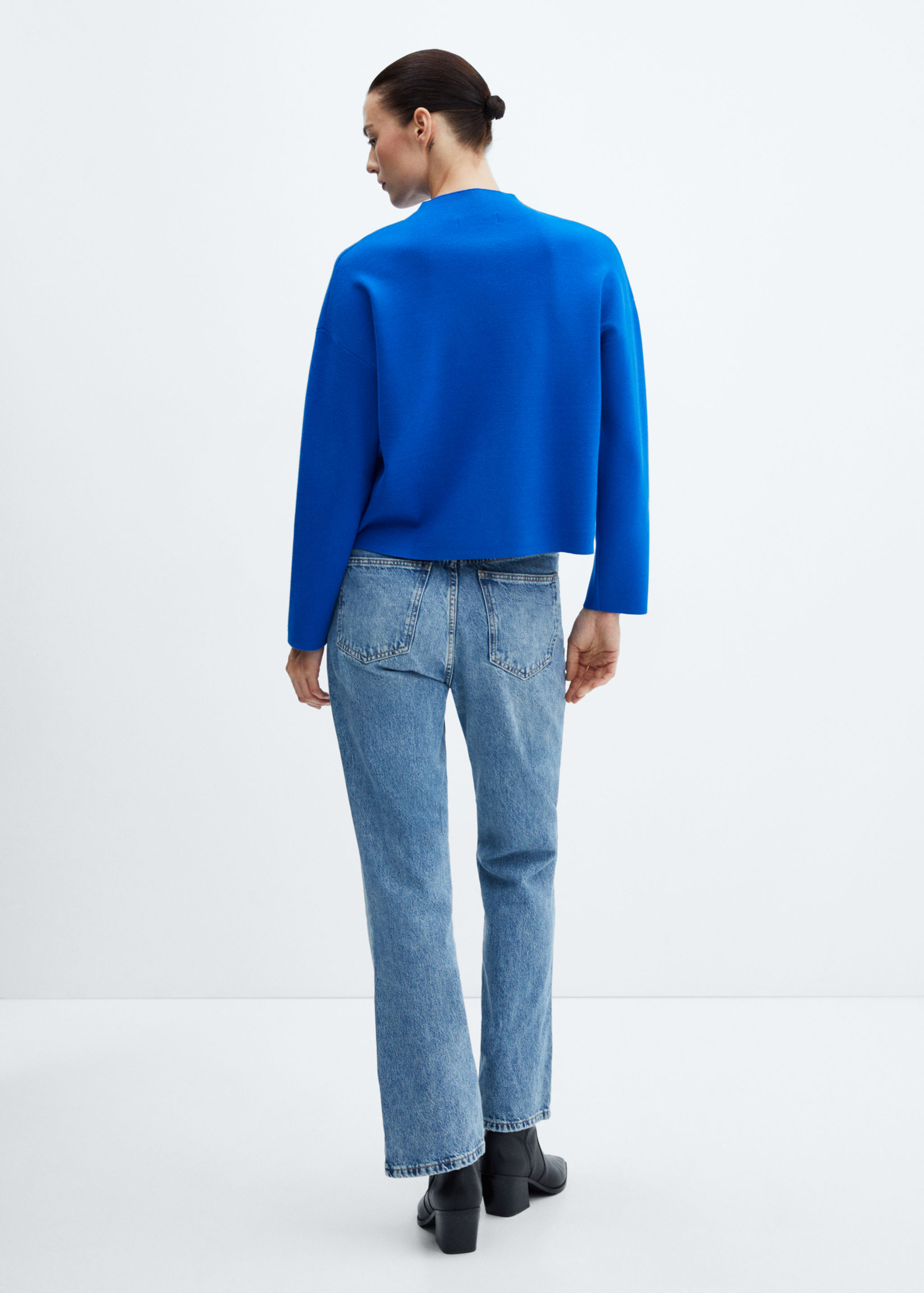 Knitted sweater with perkins neck - Reverse of the article