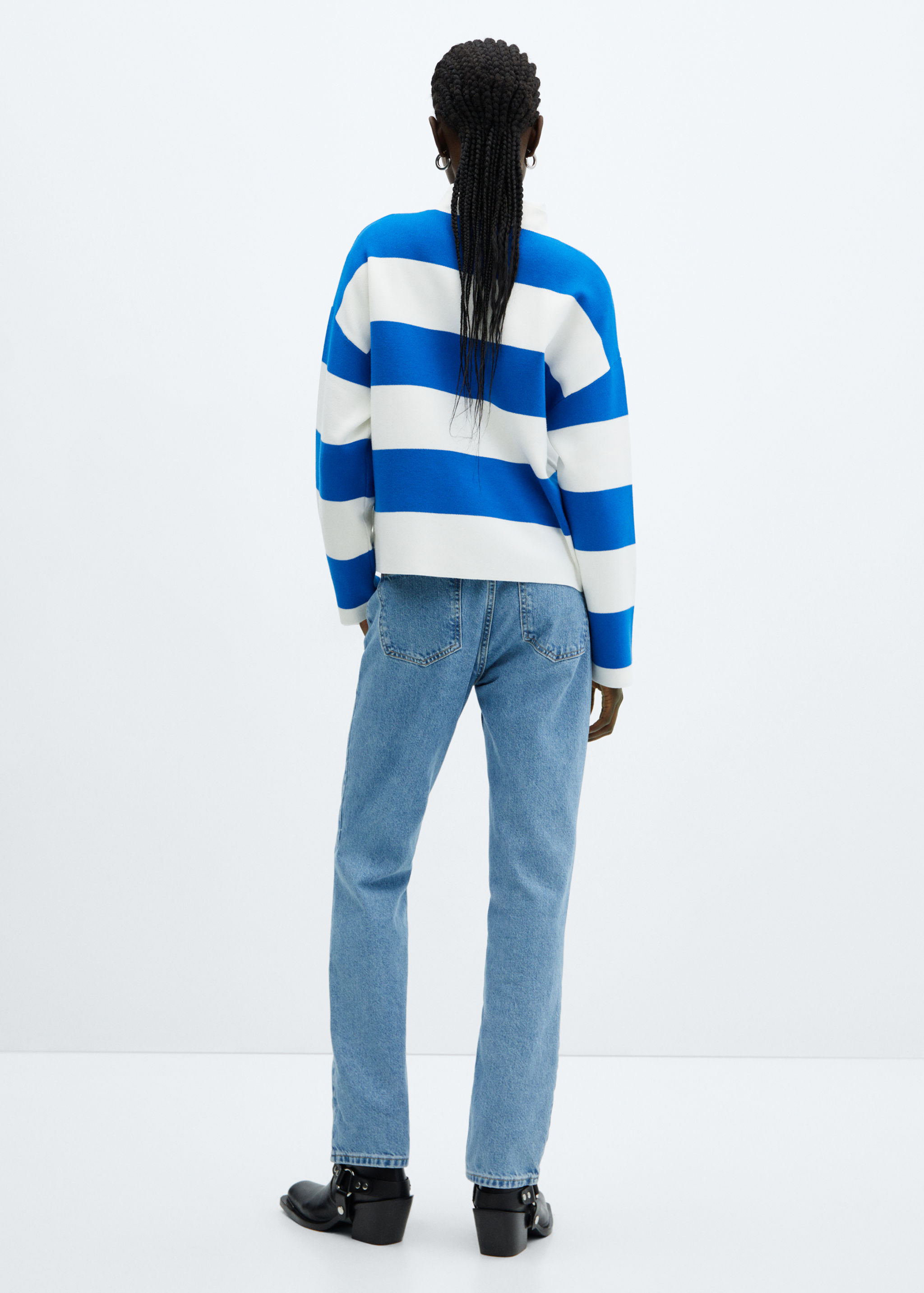 Knitted sweater with perkins neck - Reverse of the article