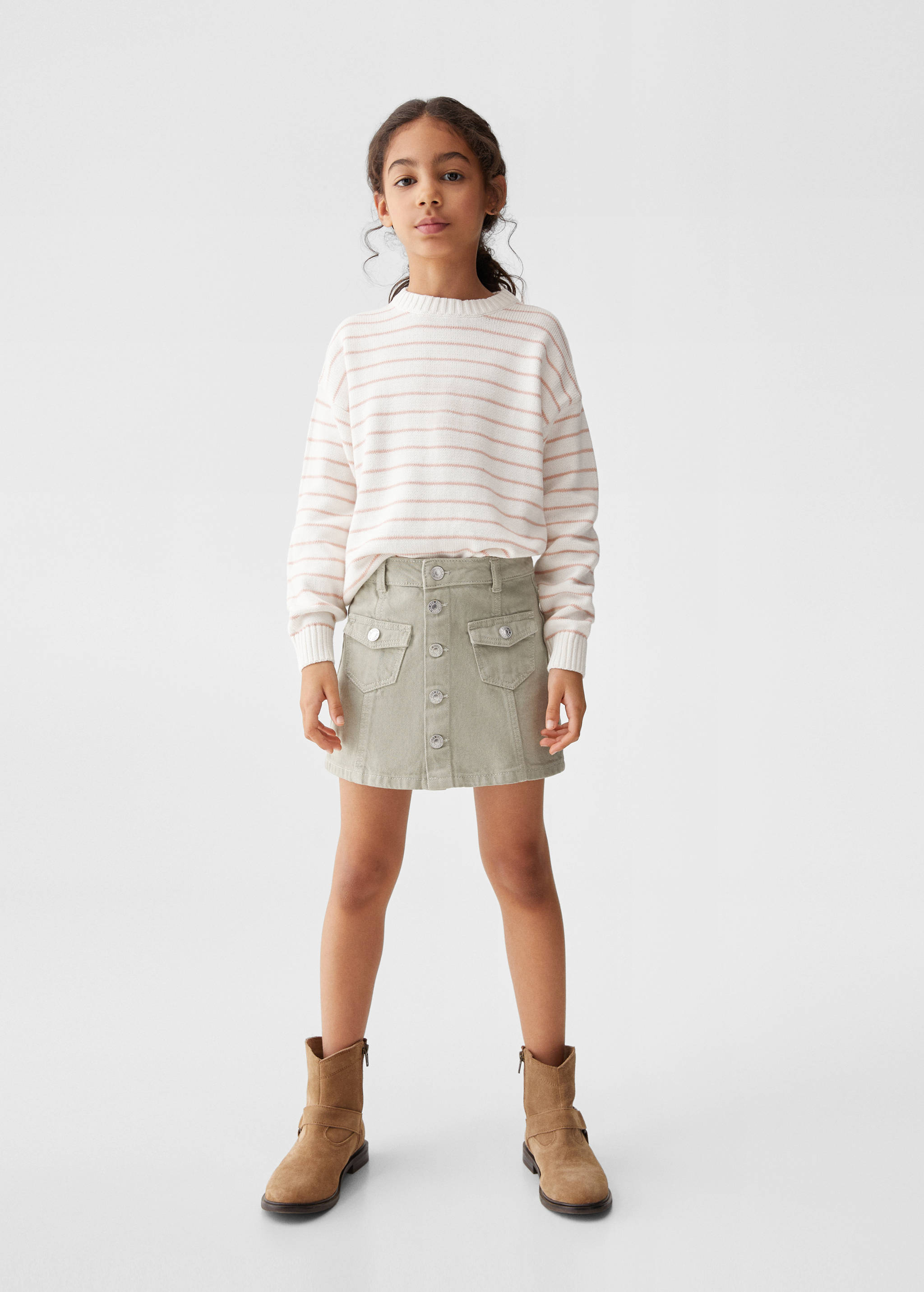 Striped cotton-blend sweater - General plane