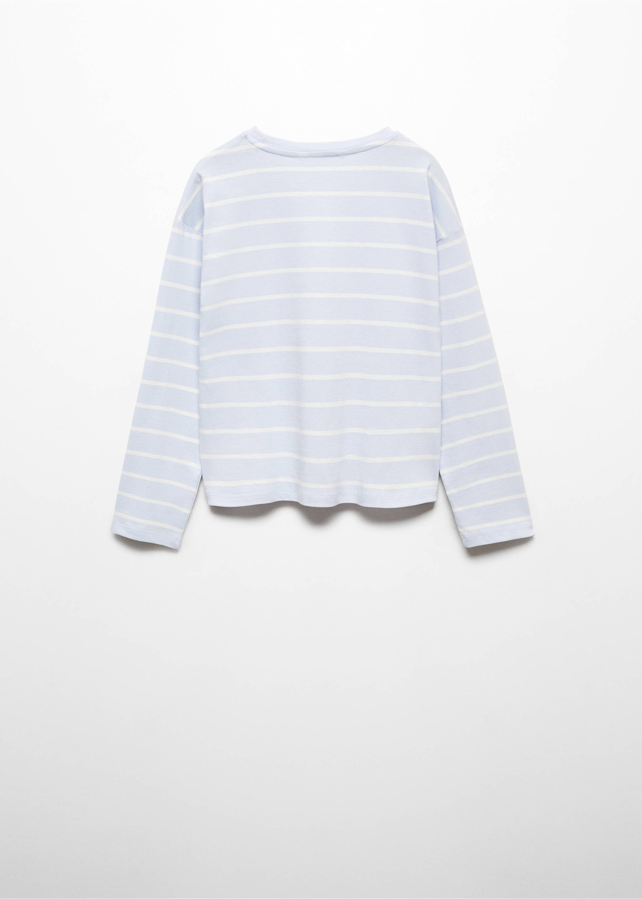 Knotted striped t-shirt - Reverse of the article, Sky Blue. Ref: 67003707-00.