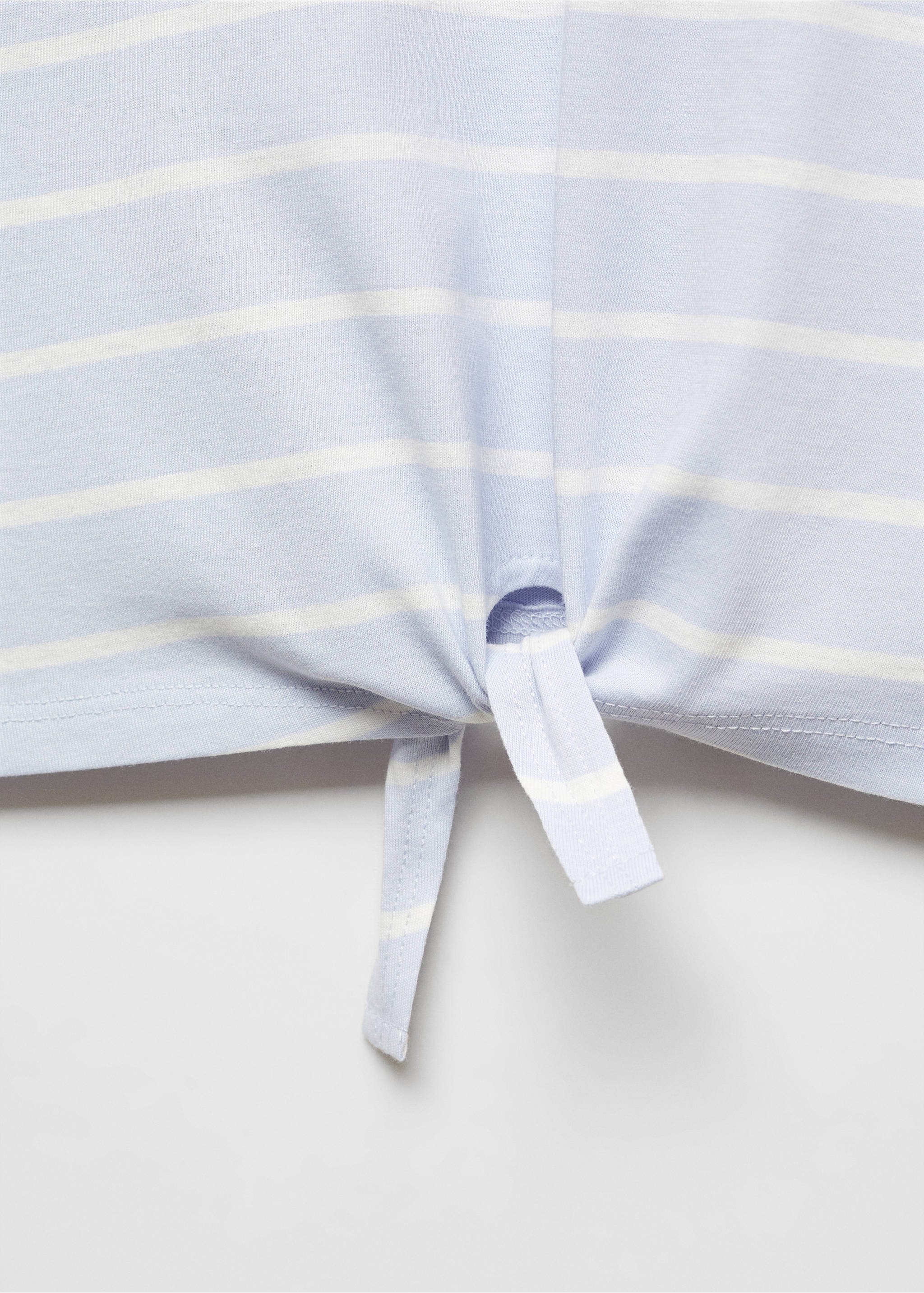 Knotted striped t-shirt - Details of the article 8, Sky Blue. Ref: 67003707-00.