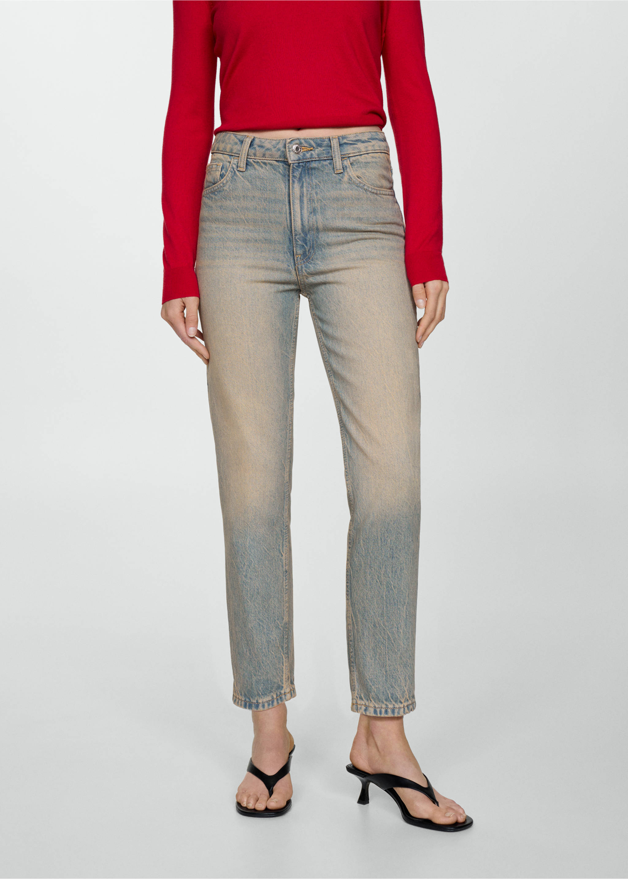 Mom-Jeans mit hohem Bund Mom2000 - Mittlere Ansicht, Mittelgrau Vintage. Ref: 67004024-00.