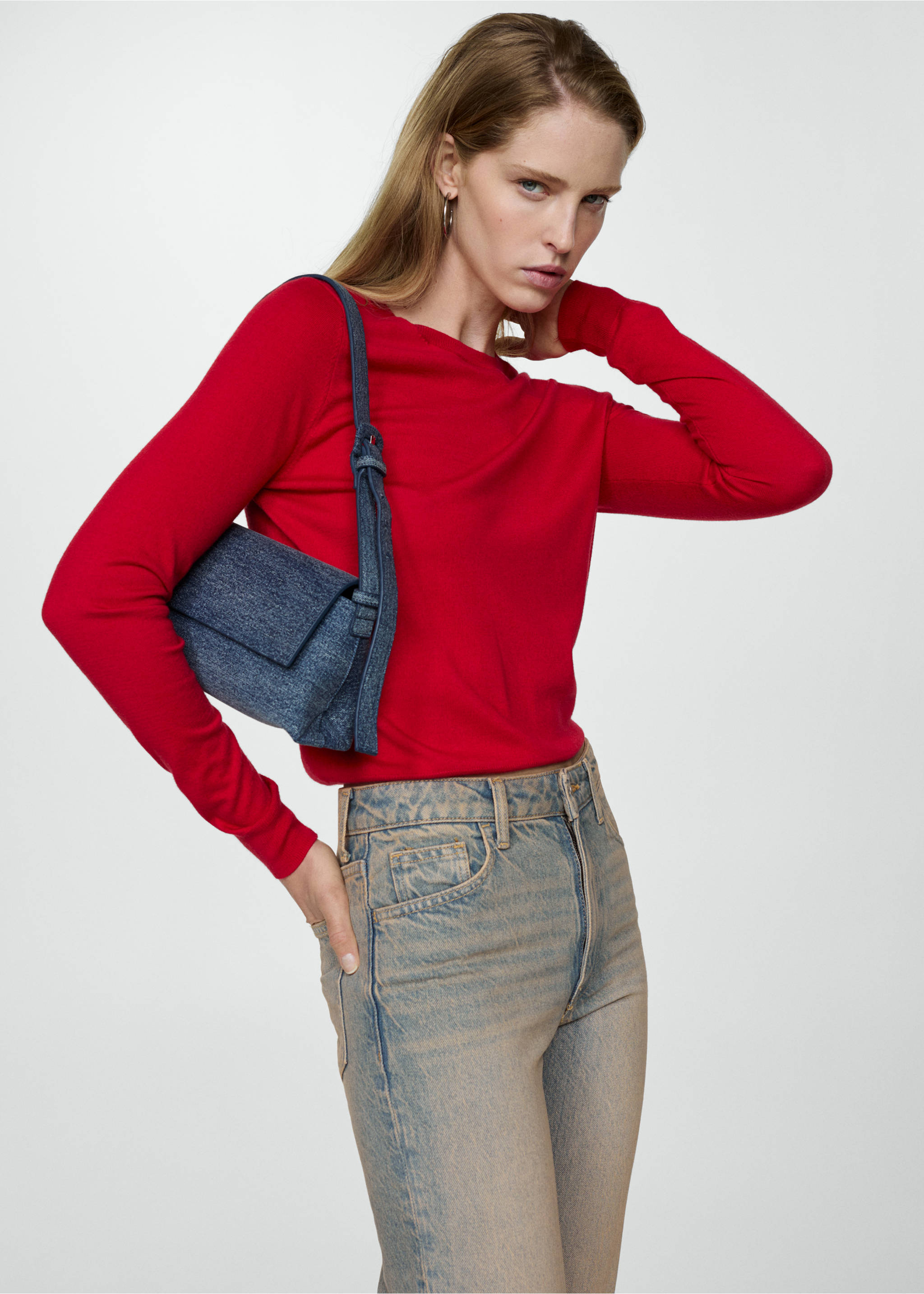 Mom-Jeans mit hohem Bund Mom2000 - Detail des Artikels 6, Mittelgrau Vintage. Ref: 67004024-00.