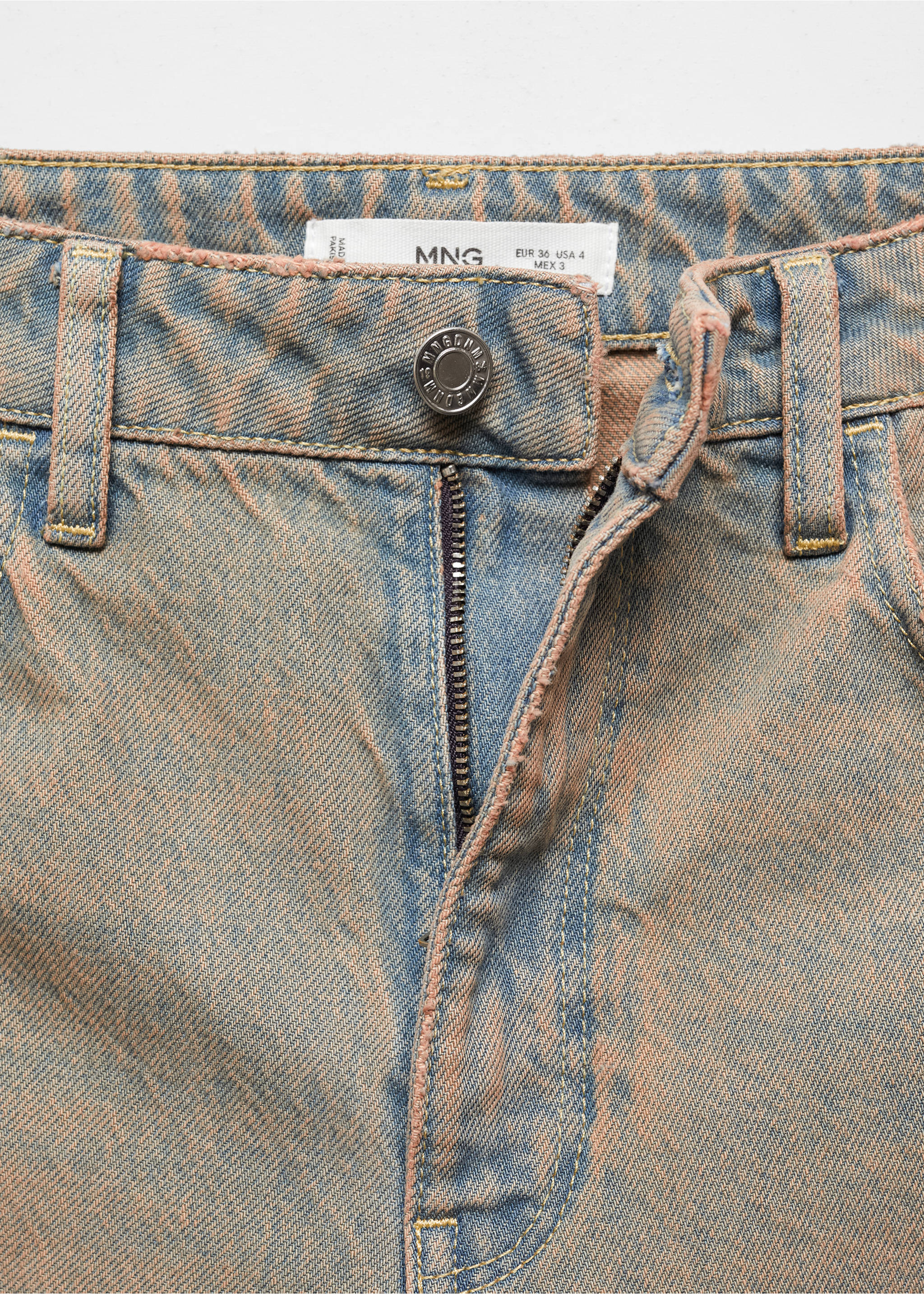 Mom-Jeans mit hohem Bund Mom2000 - Detail des Artikels 8, Mittelgrau Vintage. Ref: 67004024-00.