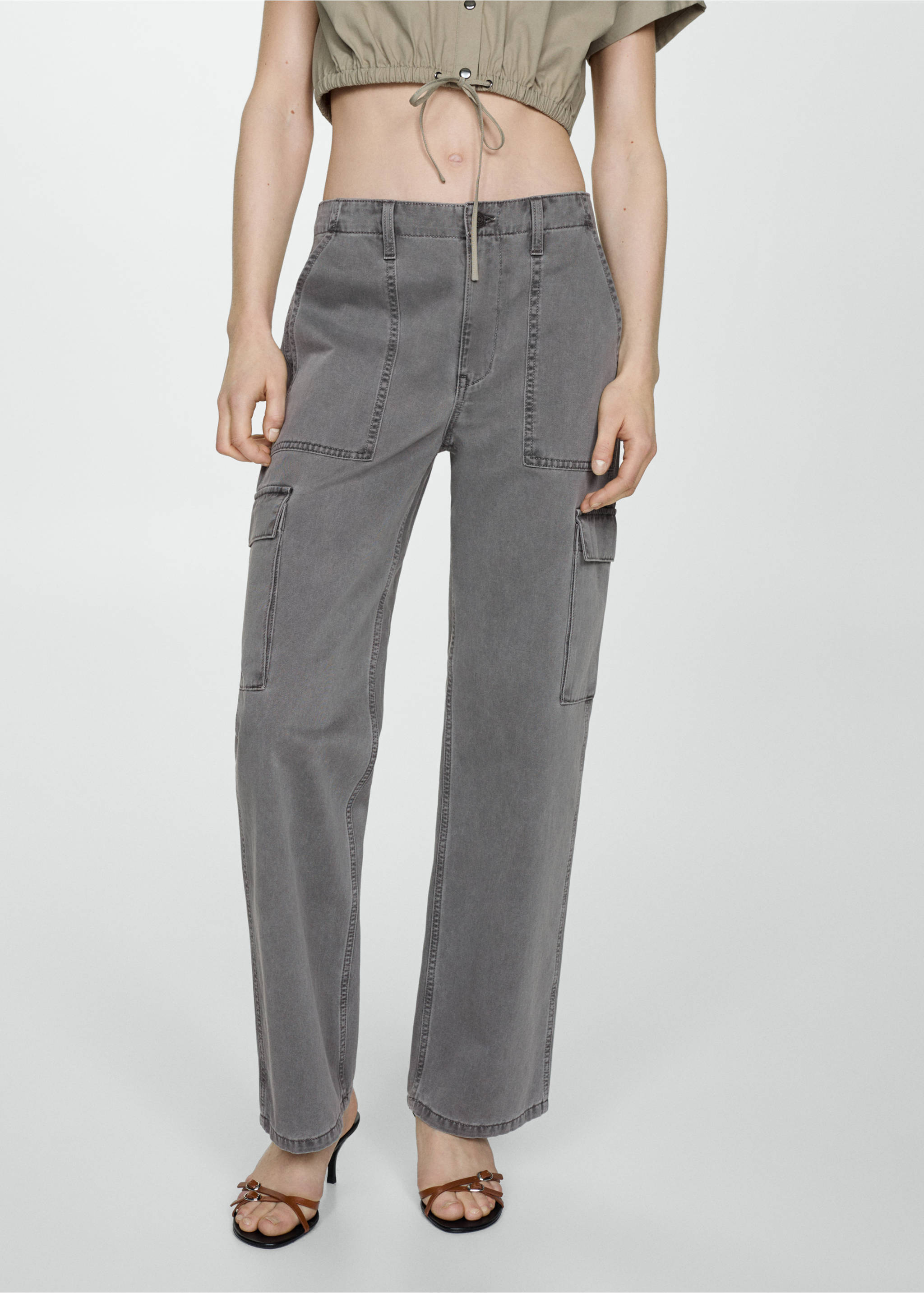 Pocket cargo jeans - Medium plane, Charcoal. Ref: 67004031-00.