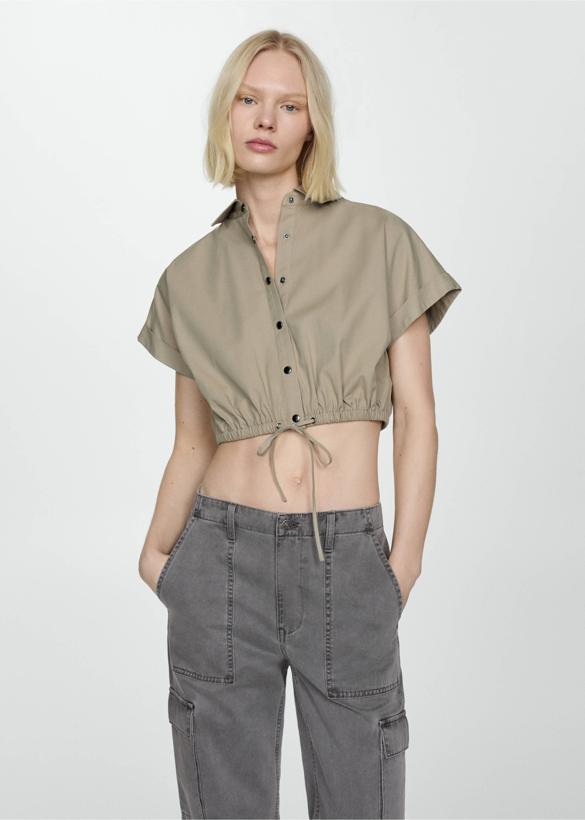 Pocket cargo jeans - Details of the article 1, Charcoal. Ref: 67004031-00.