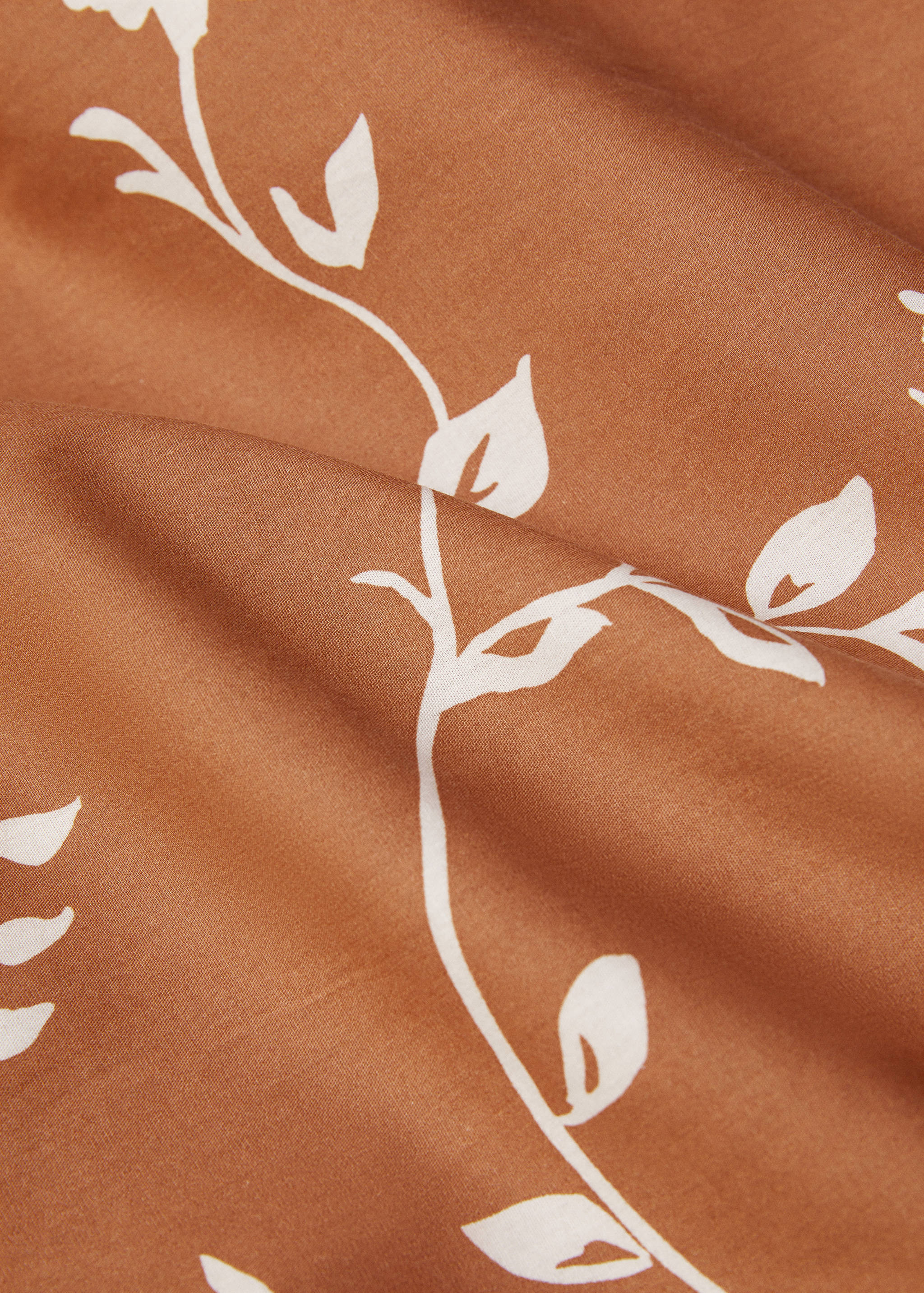 Duvet cover terracotta flowers queen bed - Details of the article 2