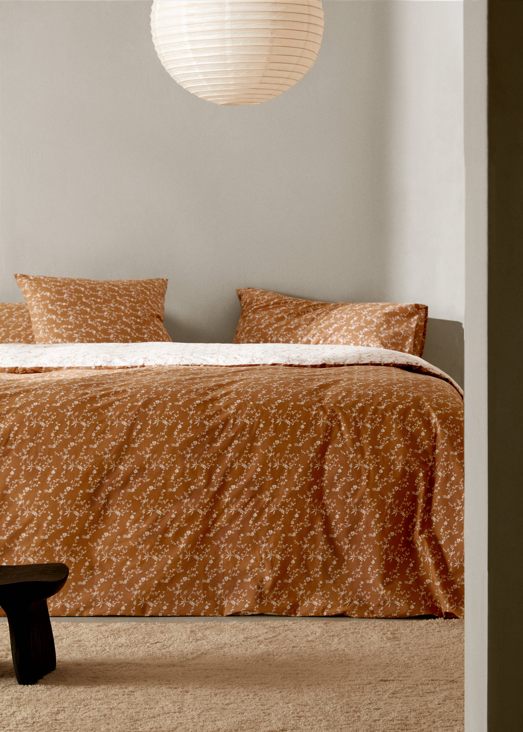 Multi-flower reversible duvet cover Queen bed - General plane