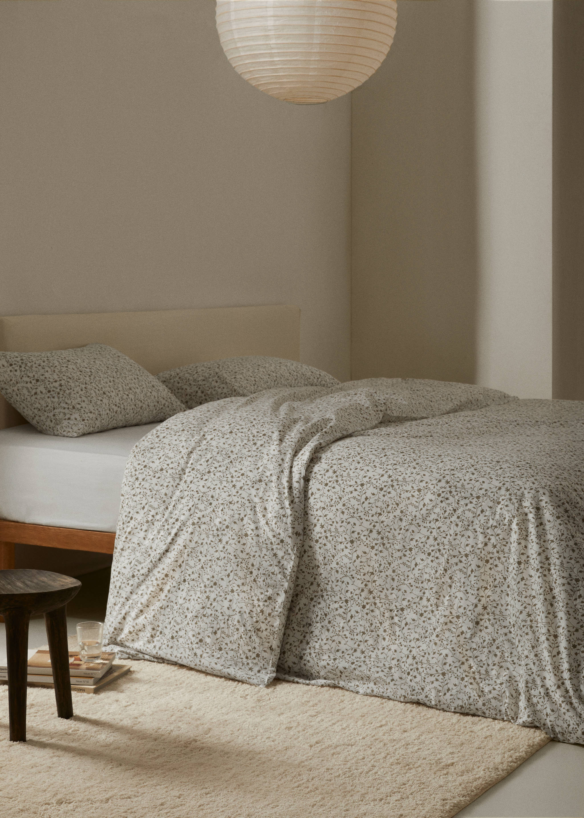 Micro-flower duvet cover queen bed - General plane