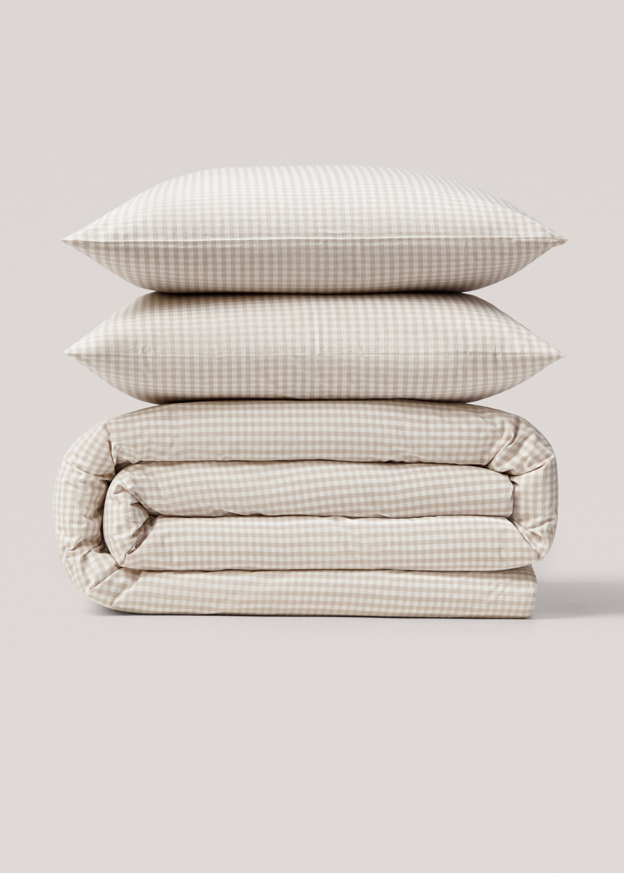 Ginghamrutigt påslakan i bomull 180 cm säng - Artikel utan modell