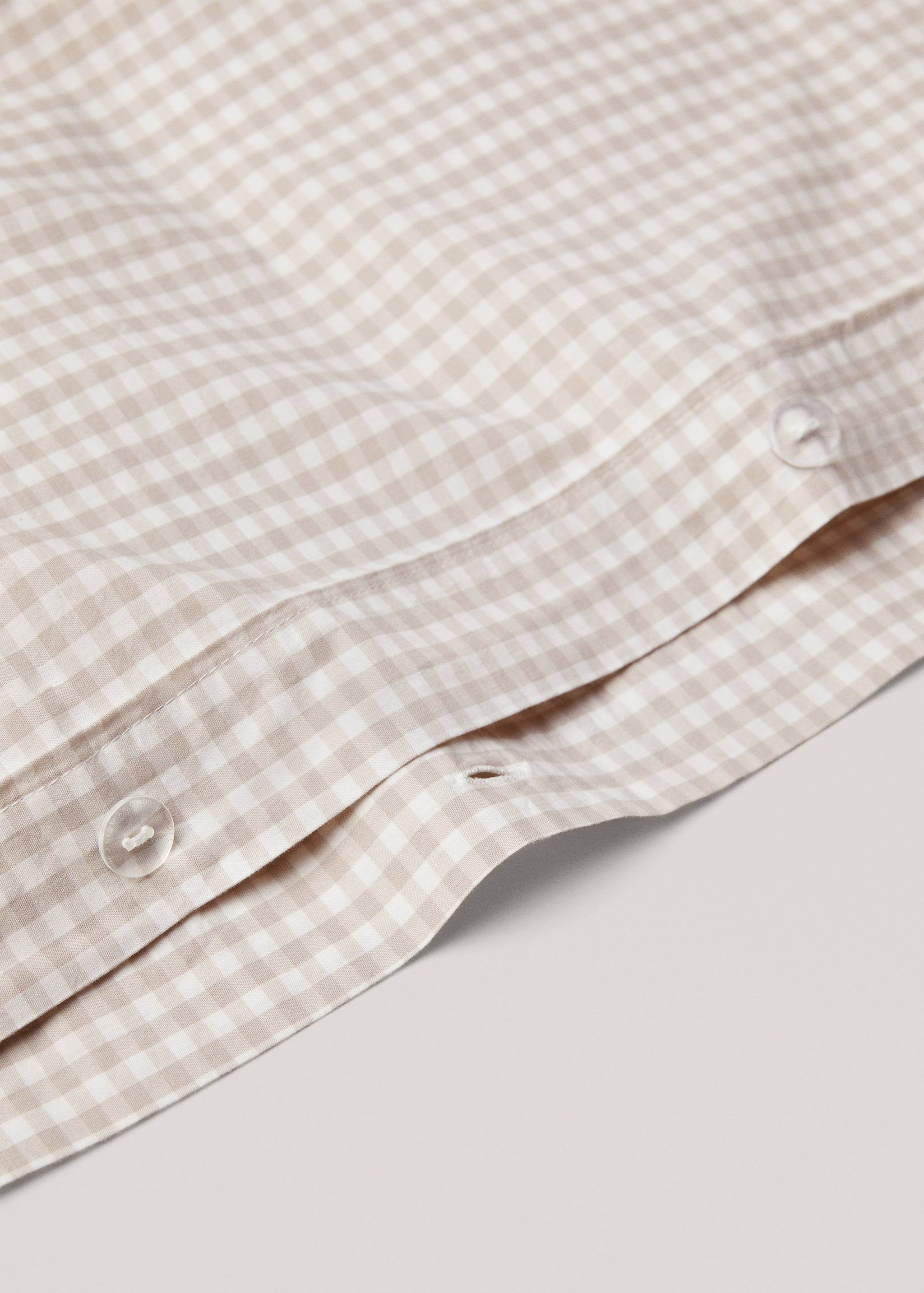 Ginghamrutigt påslakan i bomull 180 cm säng - Detaljer om artikeln 1