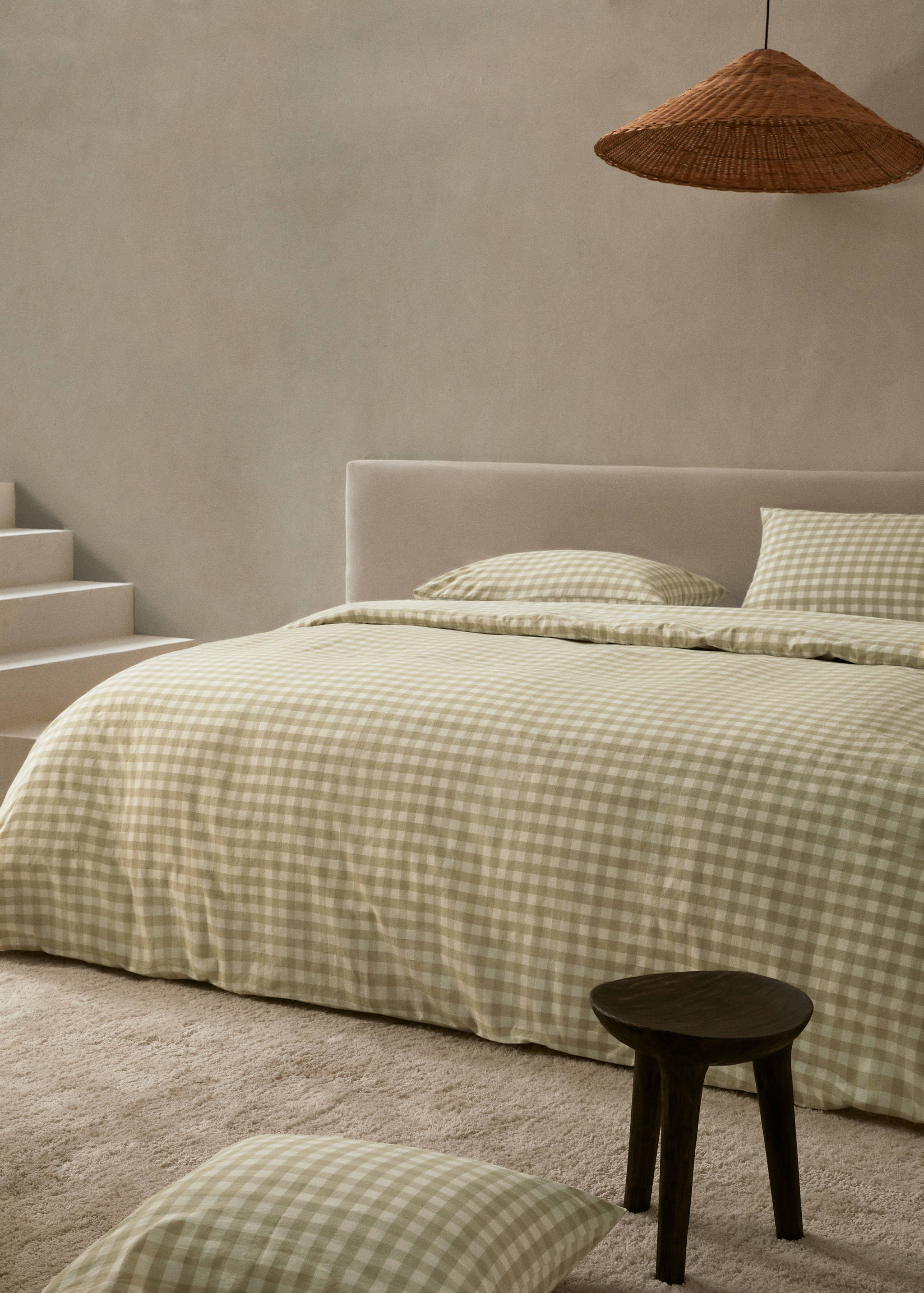 Housse de couette coton carreaux lit 135/140 cm - Plan général