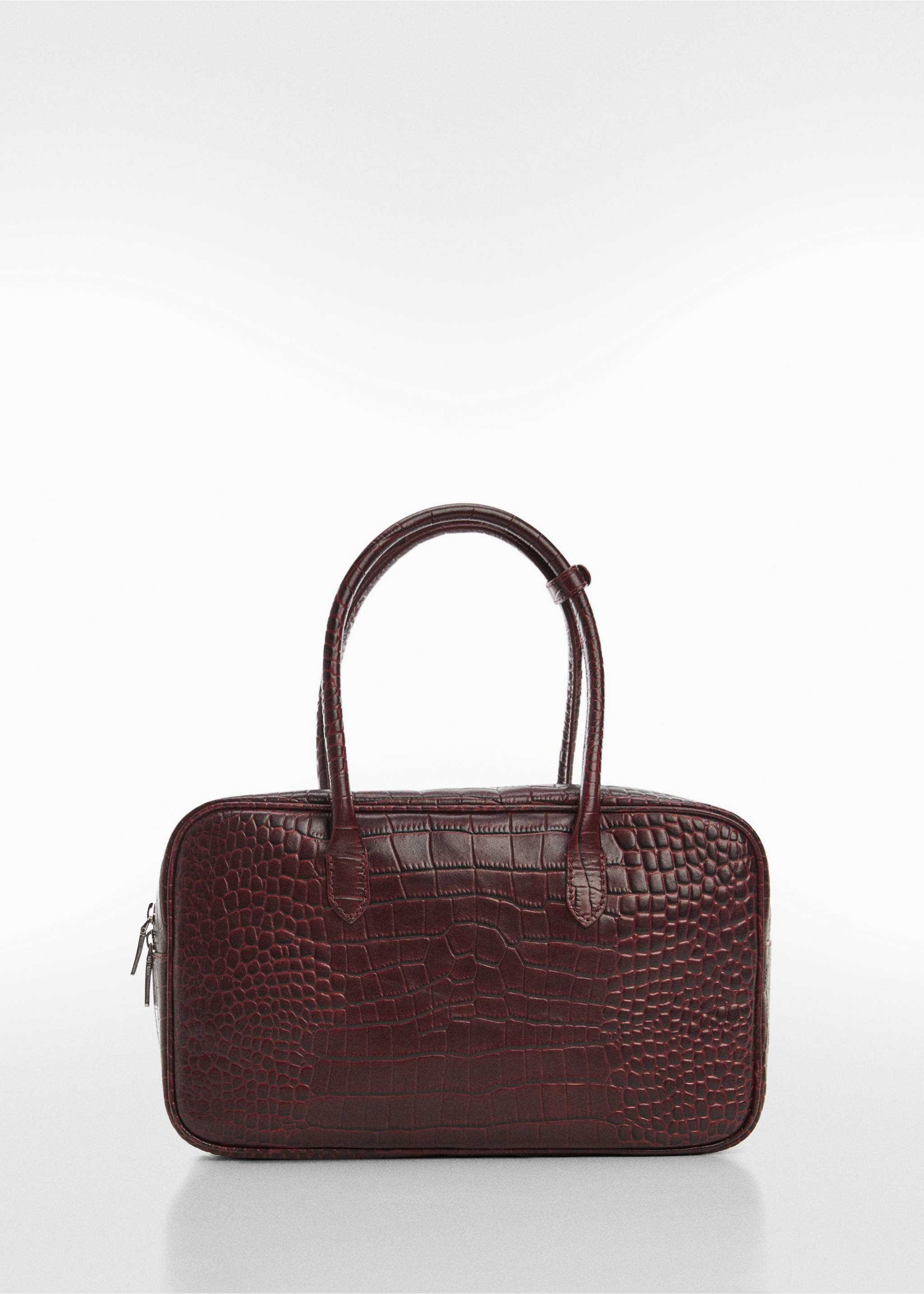 Rectangular leather handbag - Article without model, Burgundy. Ref: 67004485-00.