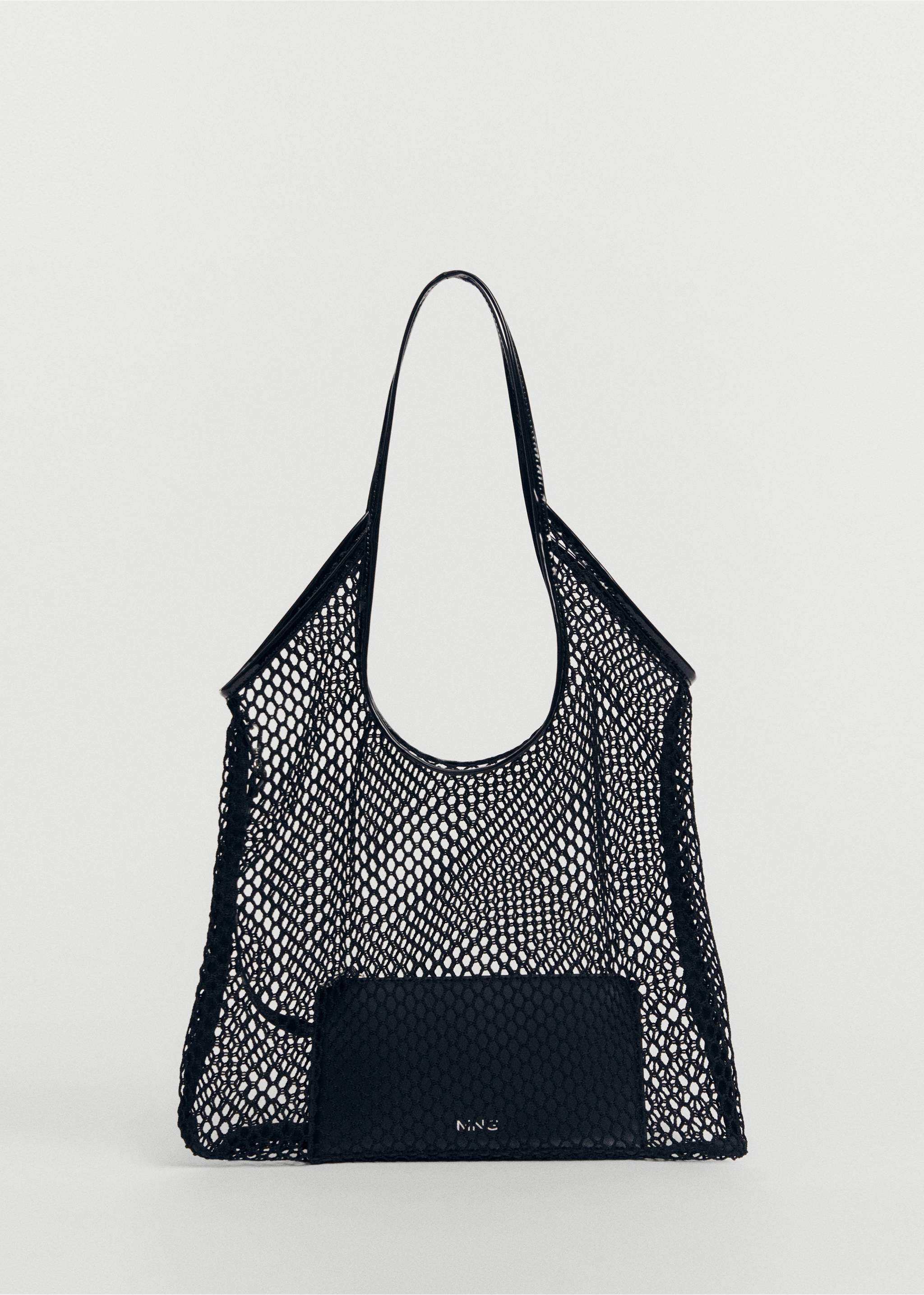 Shopper-Bag in Mesh-Optik - Artikel ohne Model, Schwarz. Ref: 67004489-00.