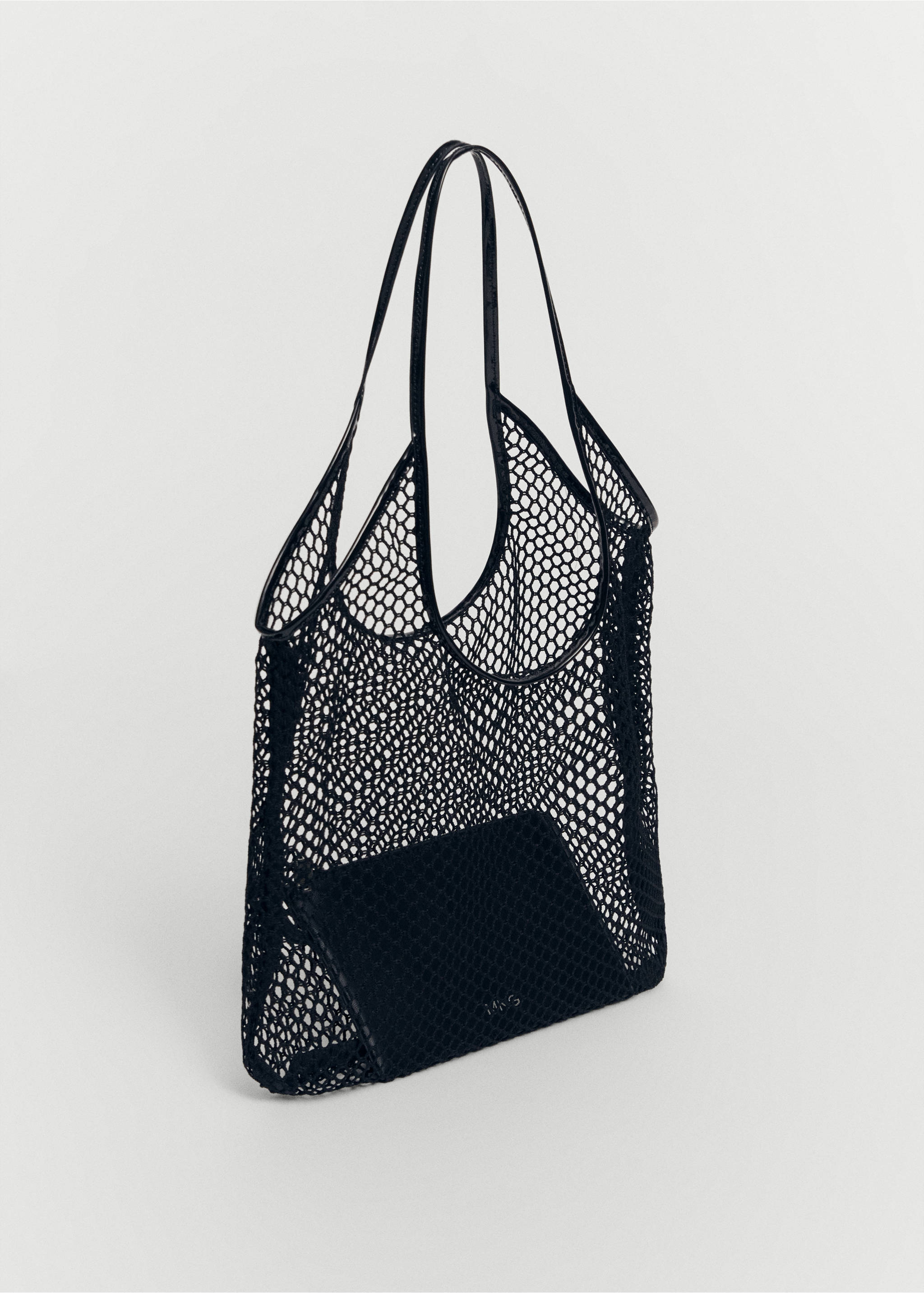 Shopper-Bag in Mesh-Optik - Mittlere Ansicht, Schwarz. Ref: 67004489-00.