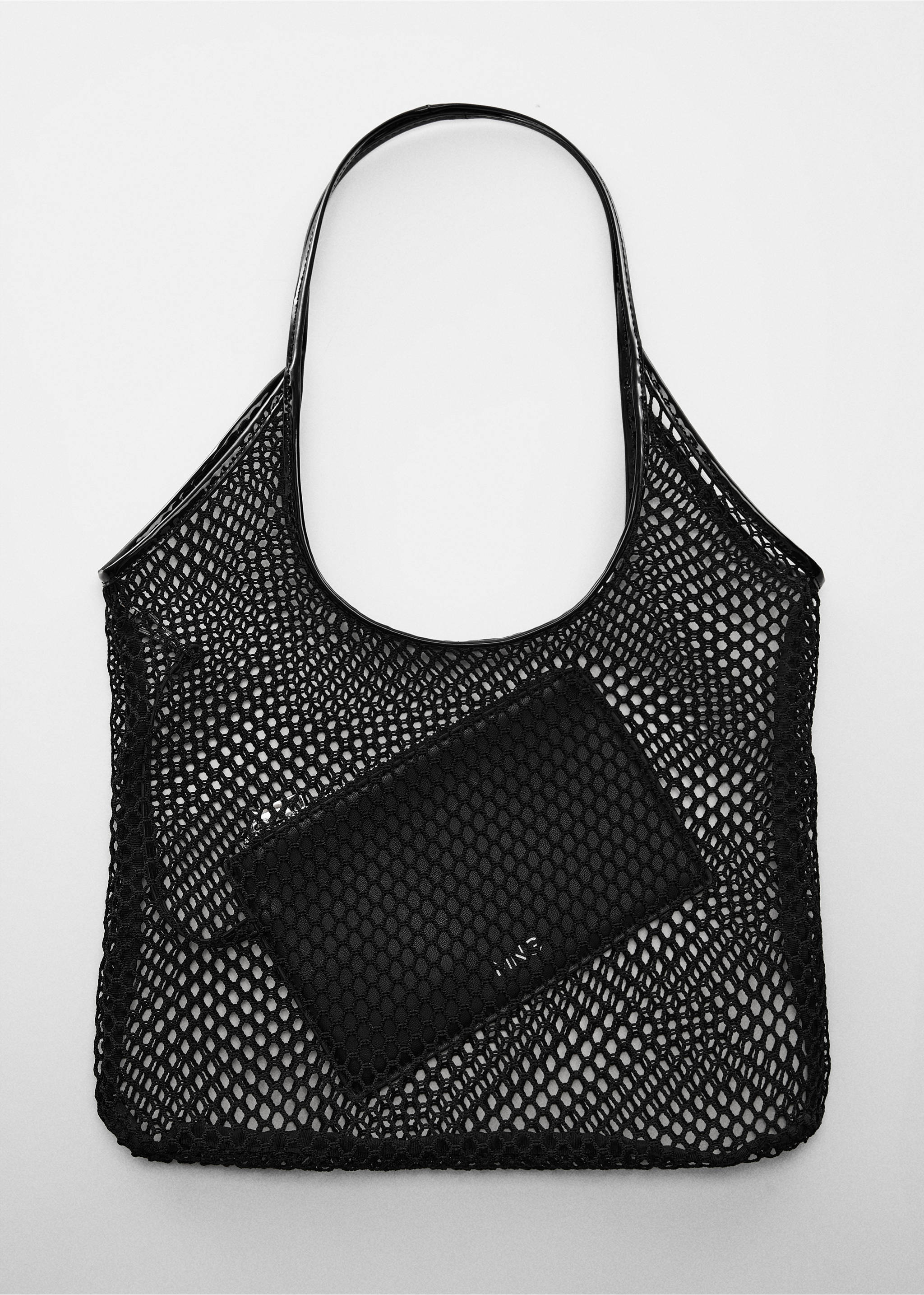 Shopper-Bag in Mesh-Optik - Detail des Artikels 5, Schwarz. Ref: 67004489-00.