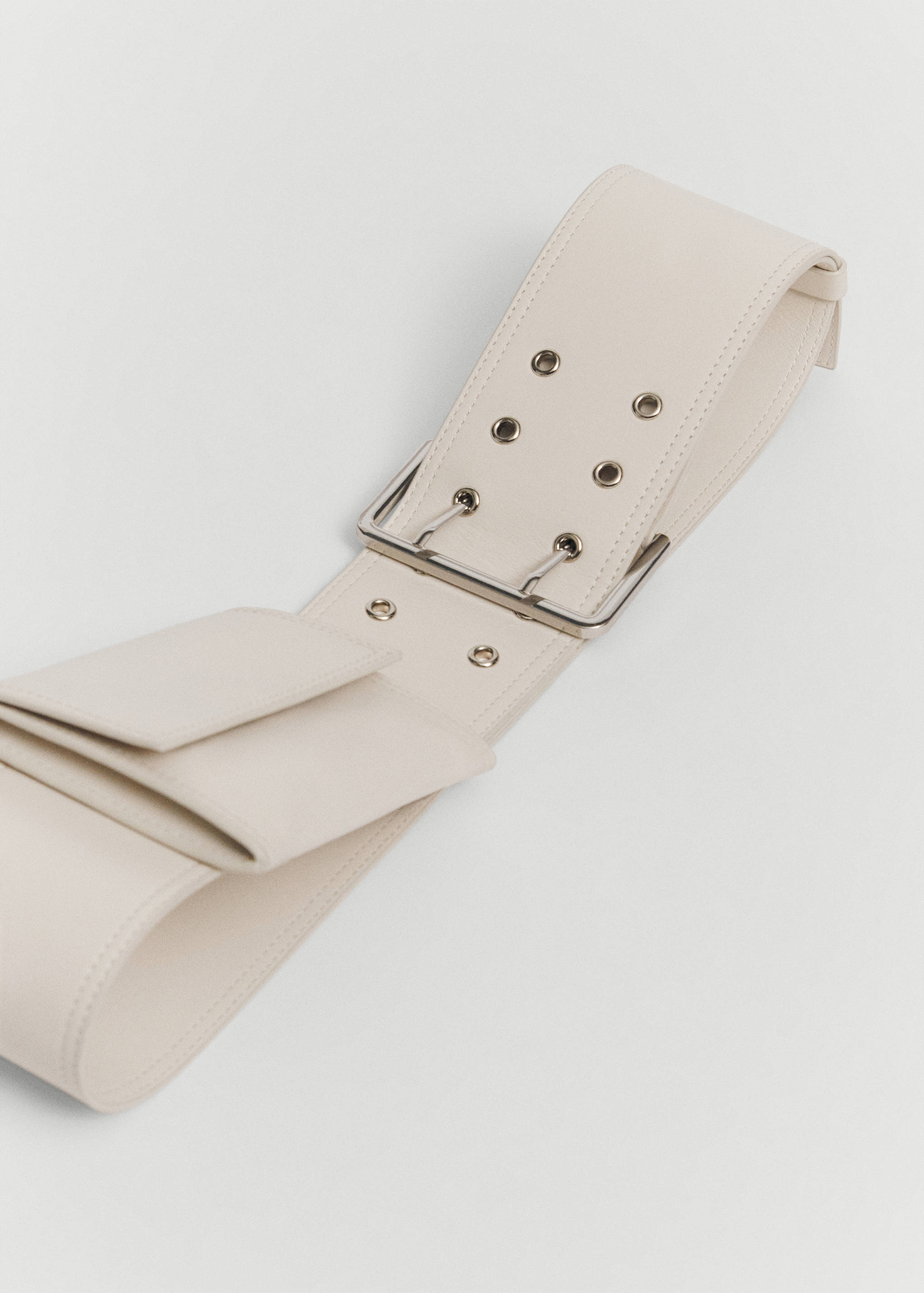 Belted leather money belt - Medium plane