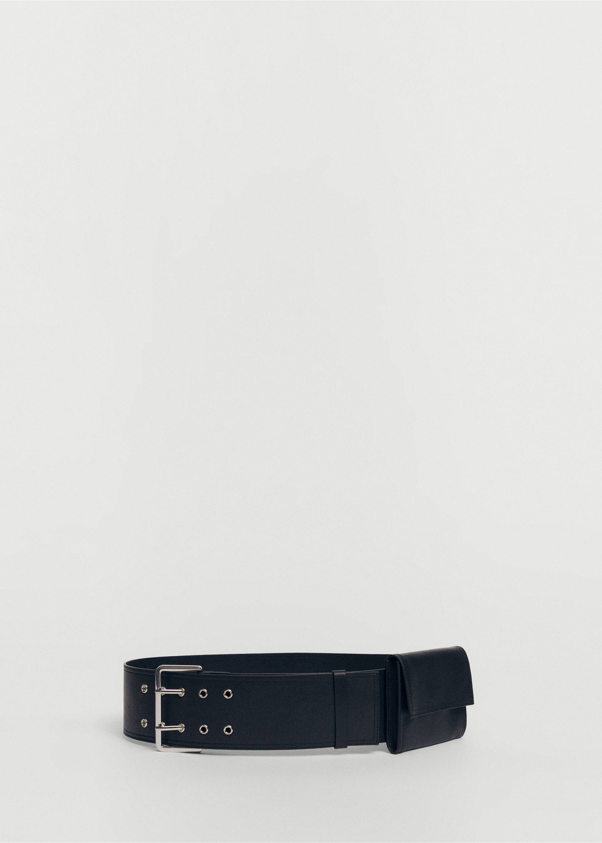 Belted leather money belt - Article without model, Black. Ref: 67004492-00.