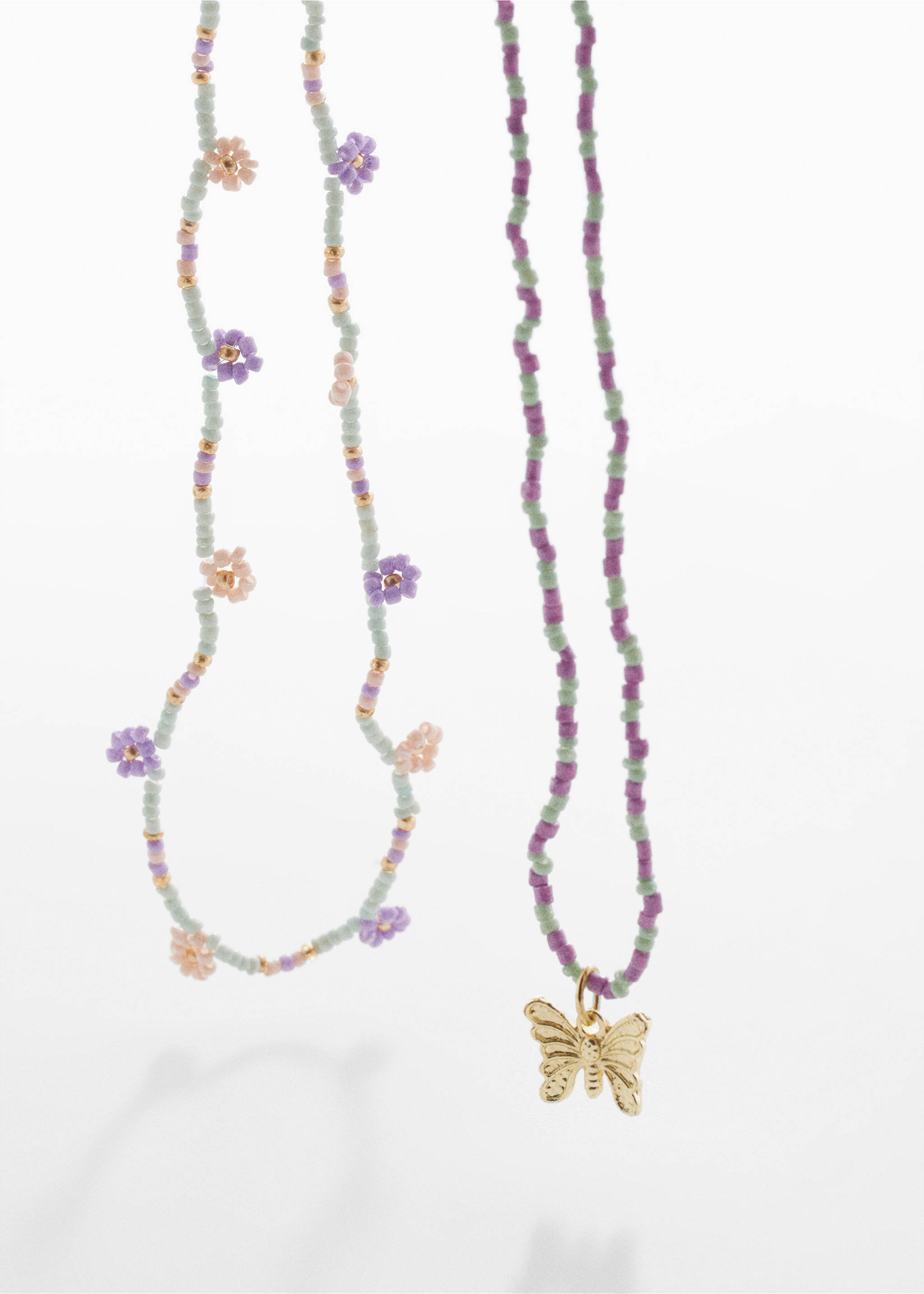 Pack of 2 pendant necklaces - Medium plane, Light/Pastel Purple. Ref: 67004789-00.
