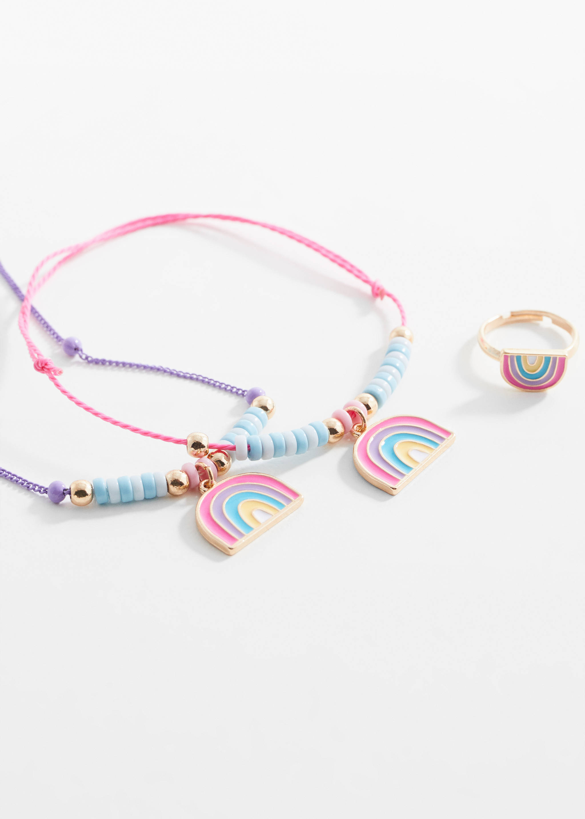 Necklace bracelet and ring set - Medium plane