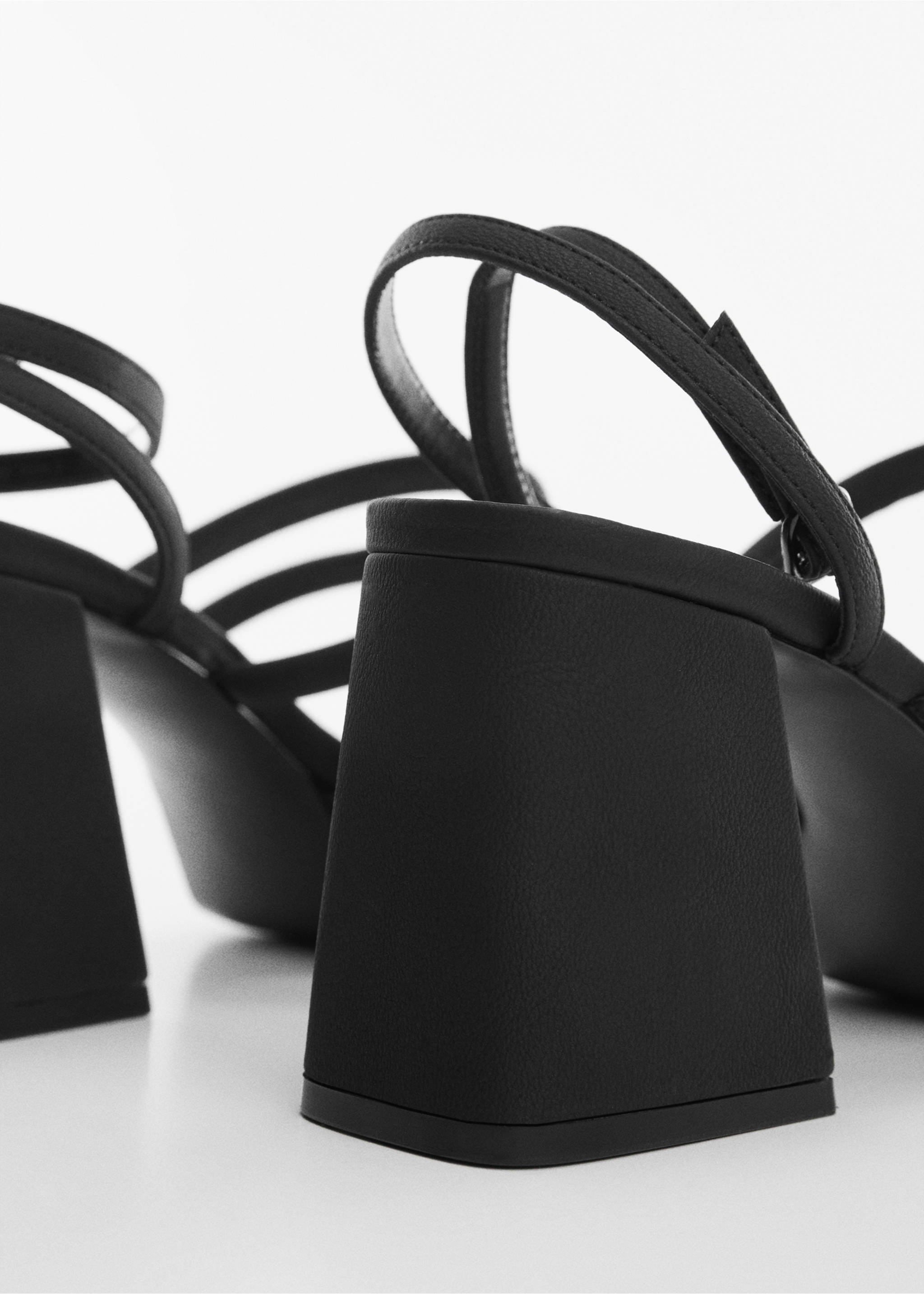 Strappy heeled sandals - Details of the article 2, Black. Ref: 67005146-00.